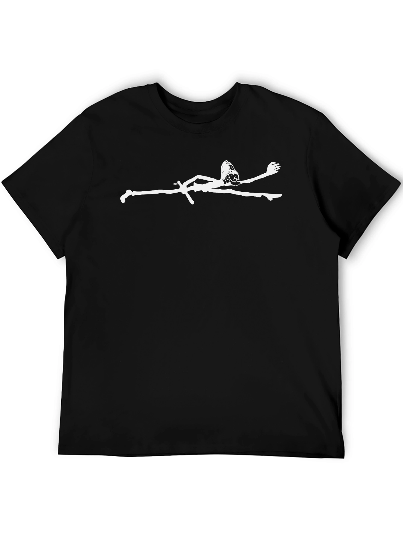 Black T-Shirt with White Swimmer Graphic