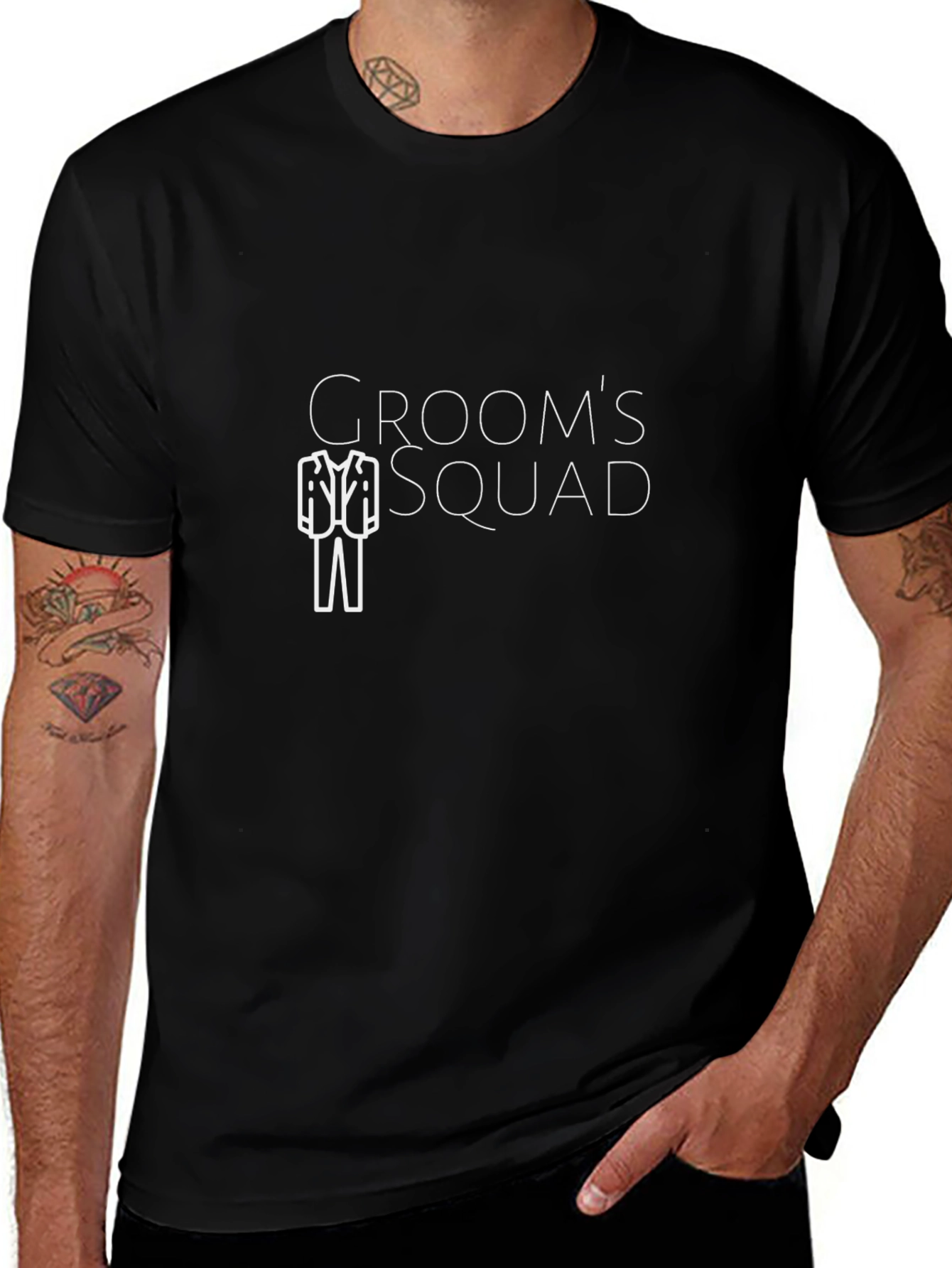 Grooms Squad Crewneck T-Shirt
