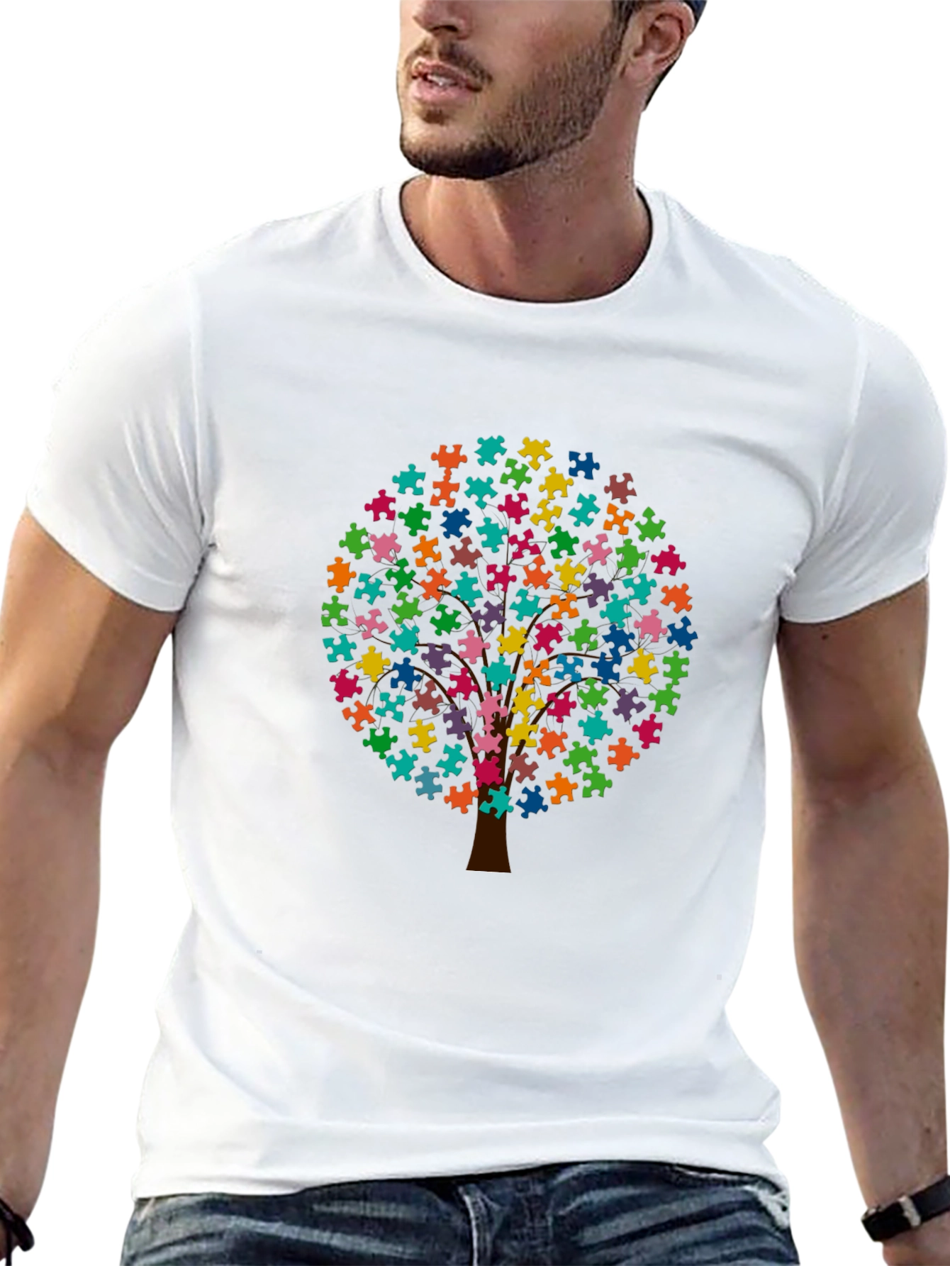 Autism Awareness Puzzle Tree T-Shirt