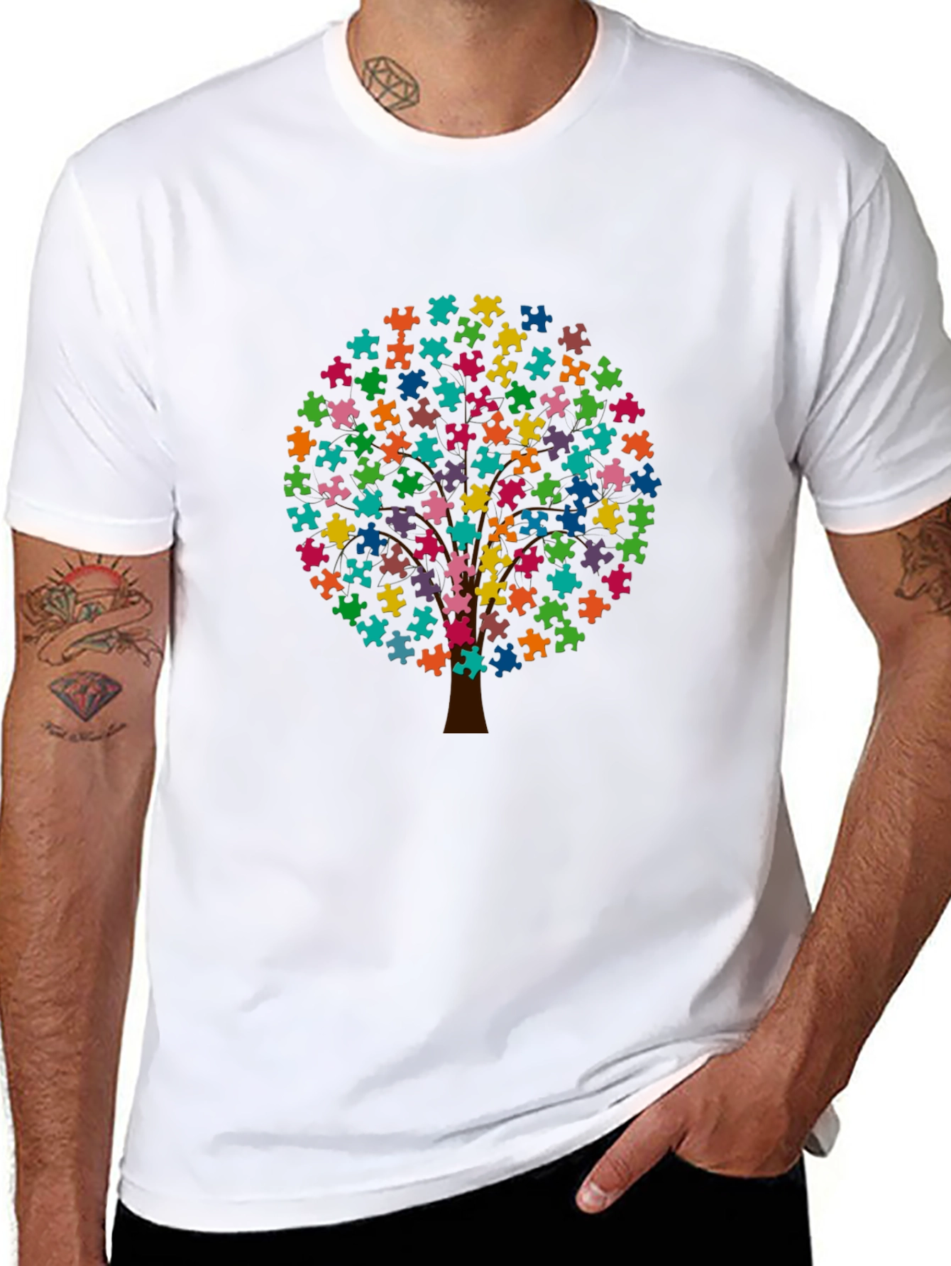 Autism Awareness Puzzle Tree T-Shirt