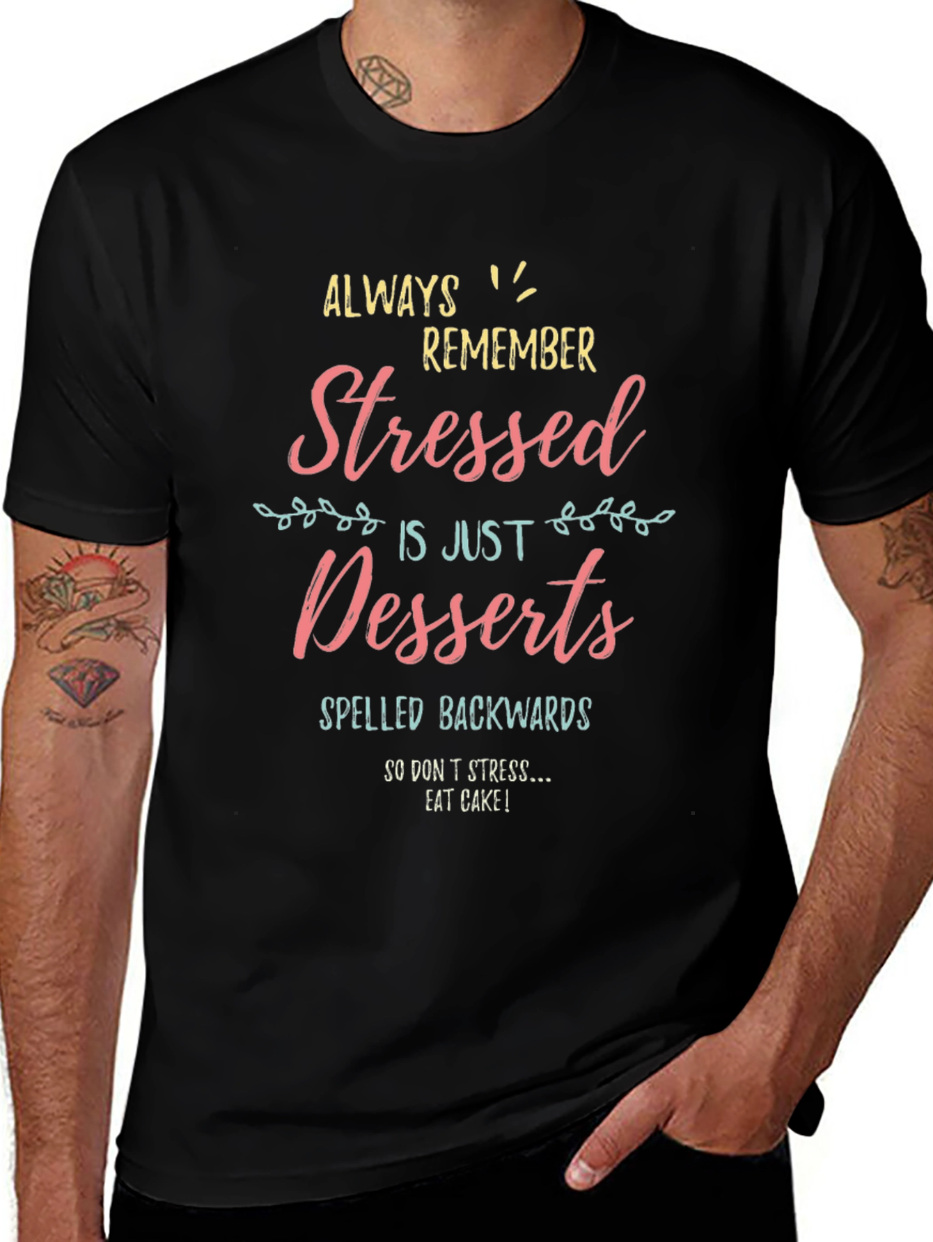 Stressed Spelled Backwards Dessert Humor T-Shirt