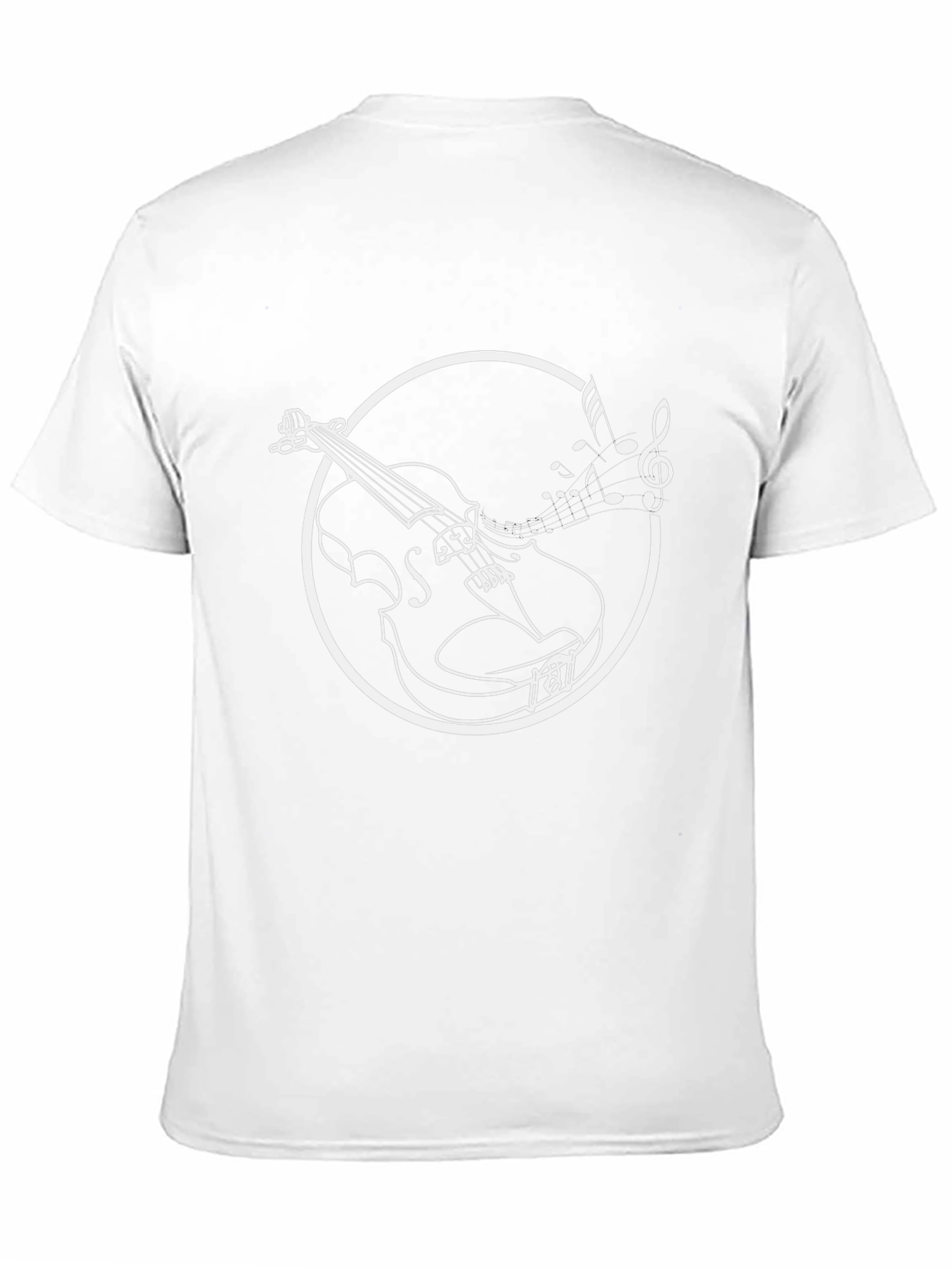 Musical Violin Graphic Tee - Black Cotton T-Shirt