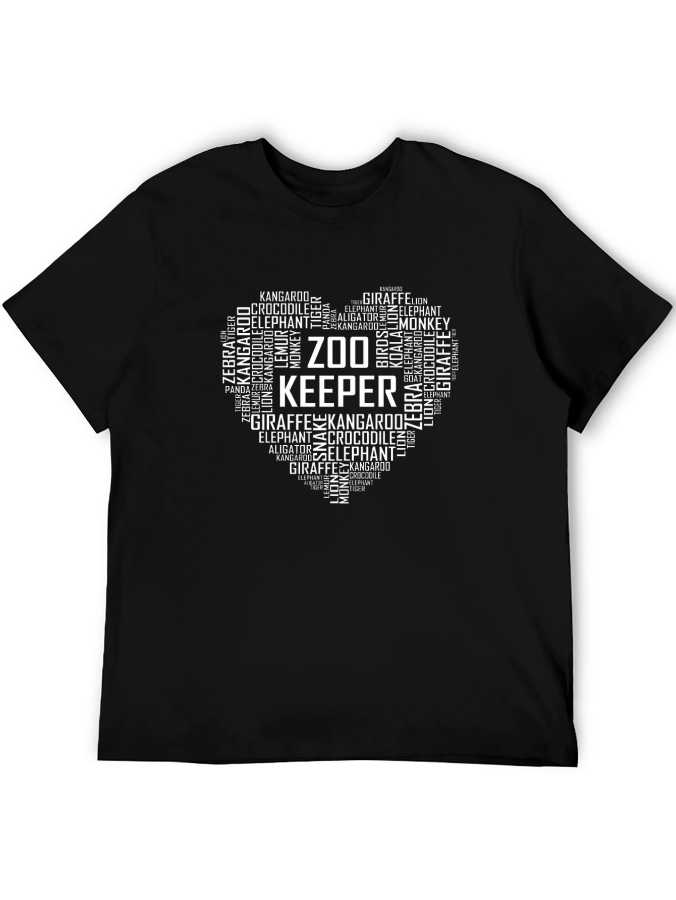 Zoo Keeper Word Art Heart T-Shirt