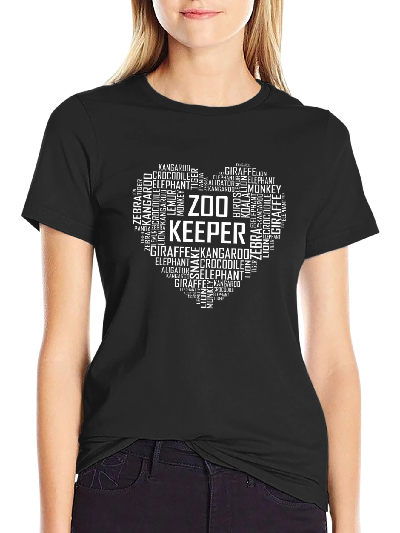 Zoo Keeper Word Art Heart T-Shirt
