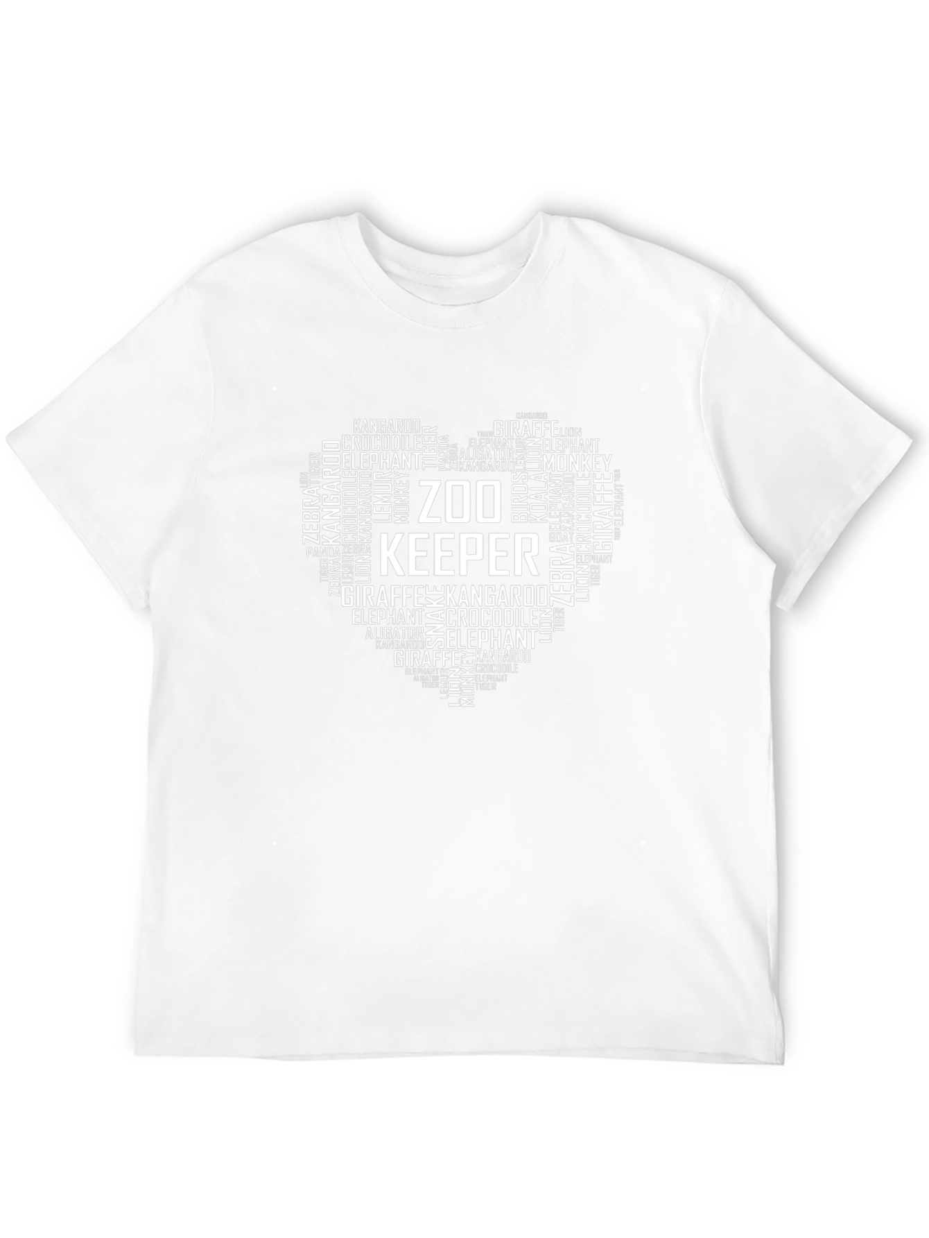 Zoo Keeper Word Art Heart T-Shirt