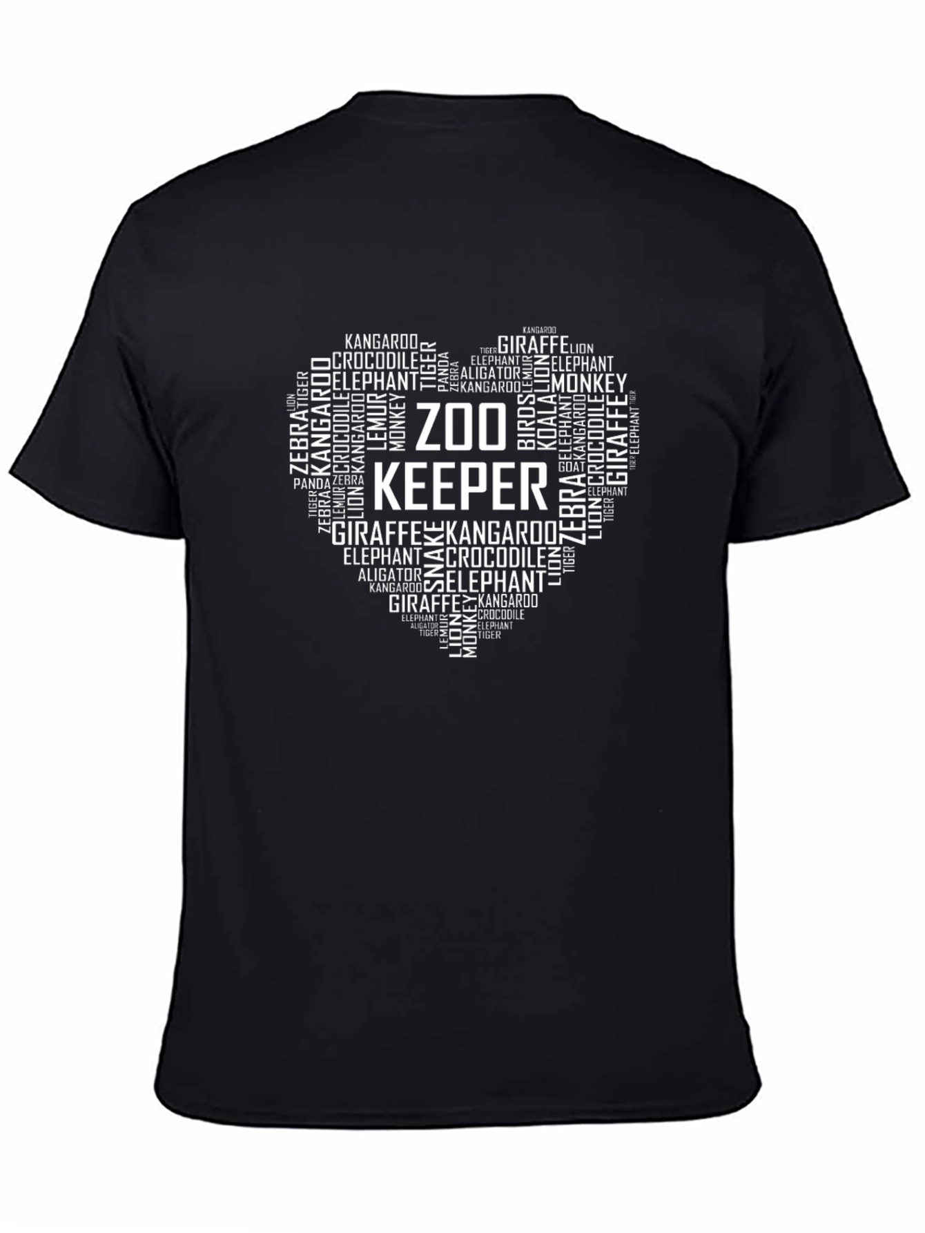 Zoo Keeper Word Art Heart T-Shirt