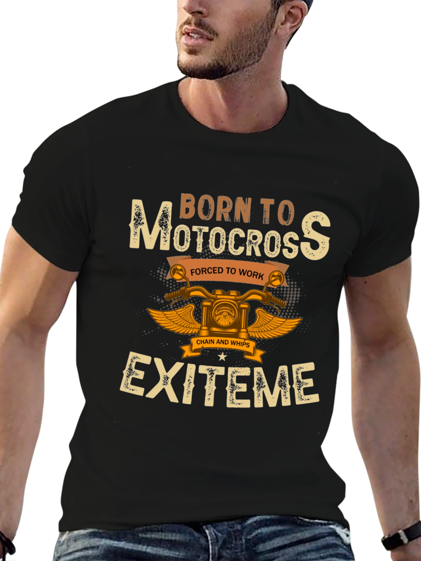 Born To Motocross Extreme Black Graphic Tee