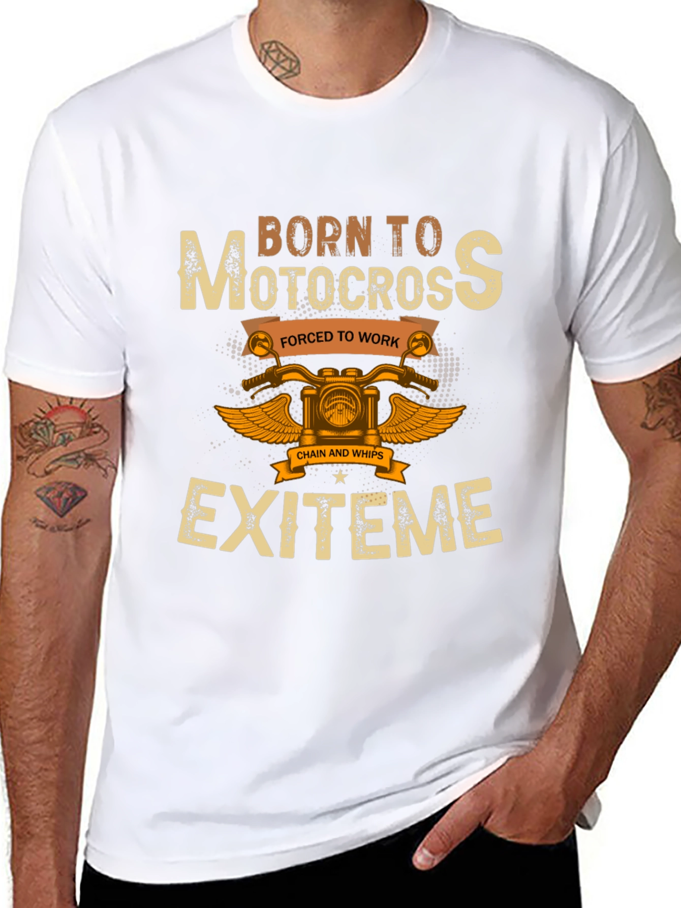 Born To Motocross Extreme Black Graphic Tee