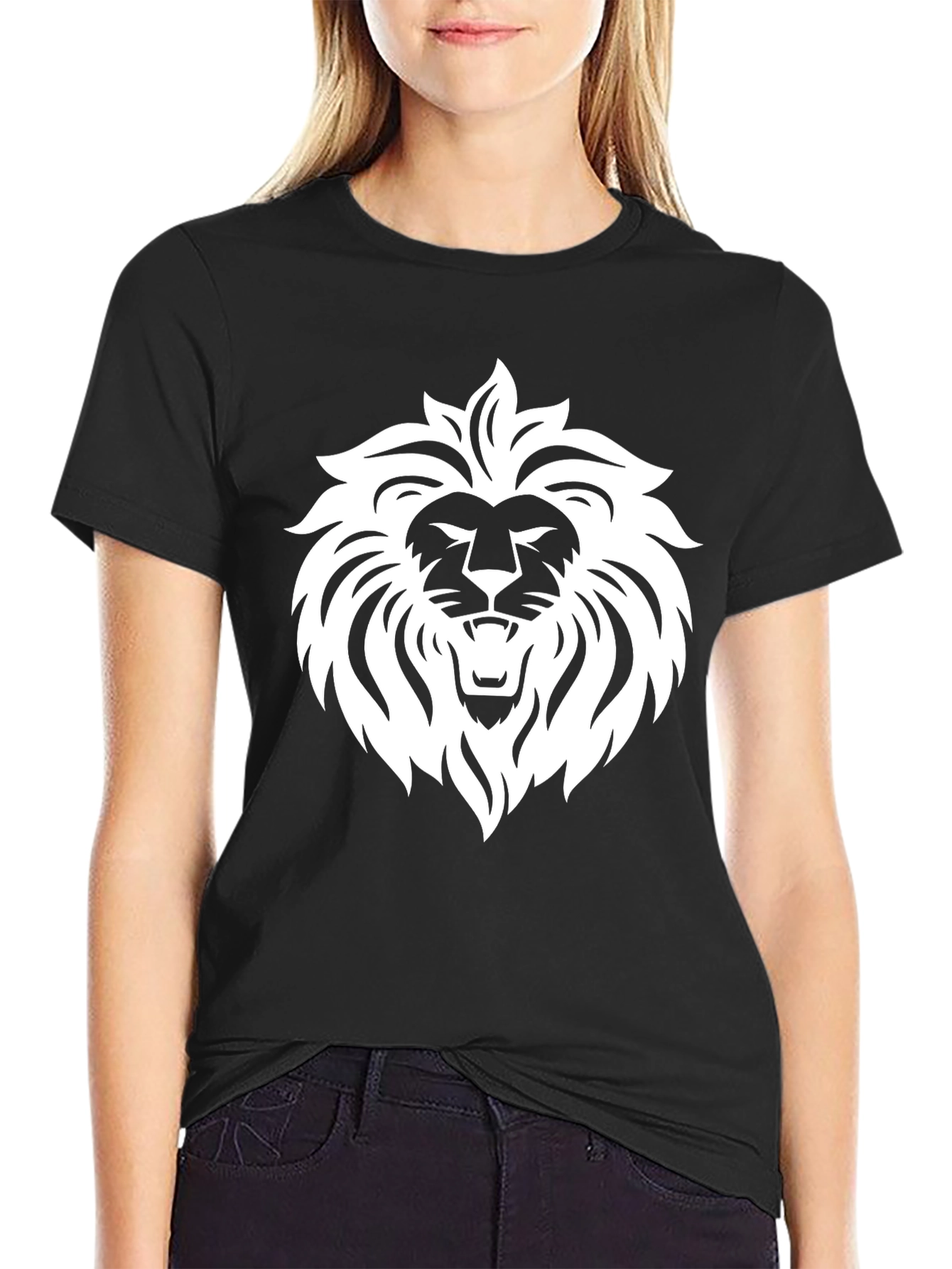 Bold Lion Graphic Black T-Shirt