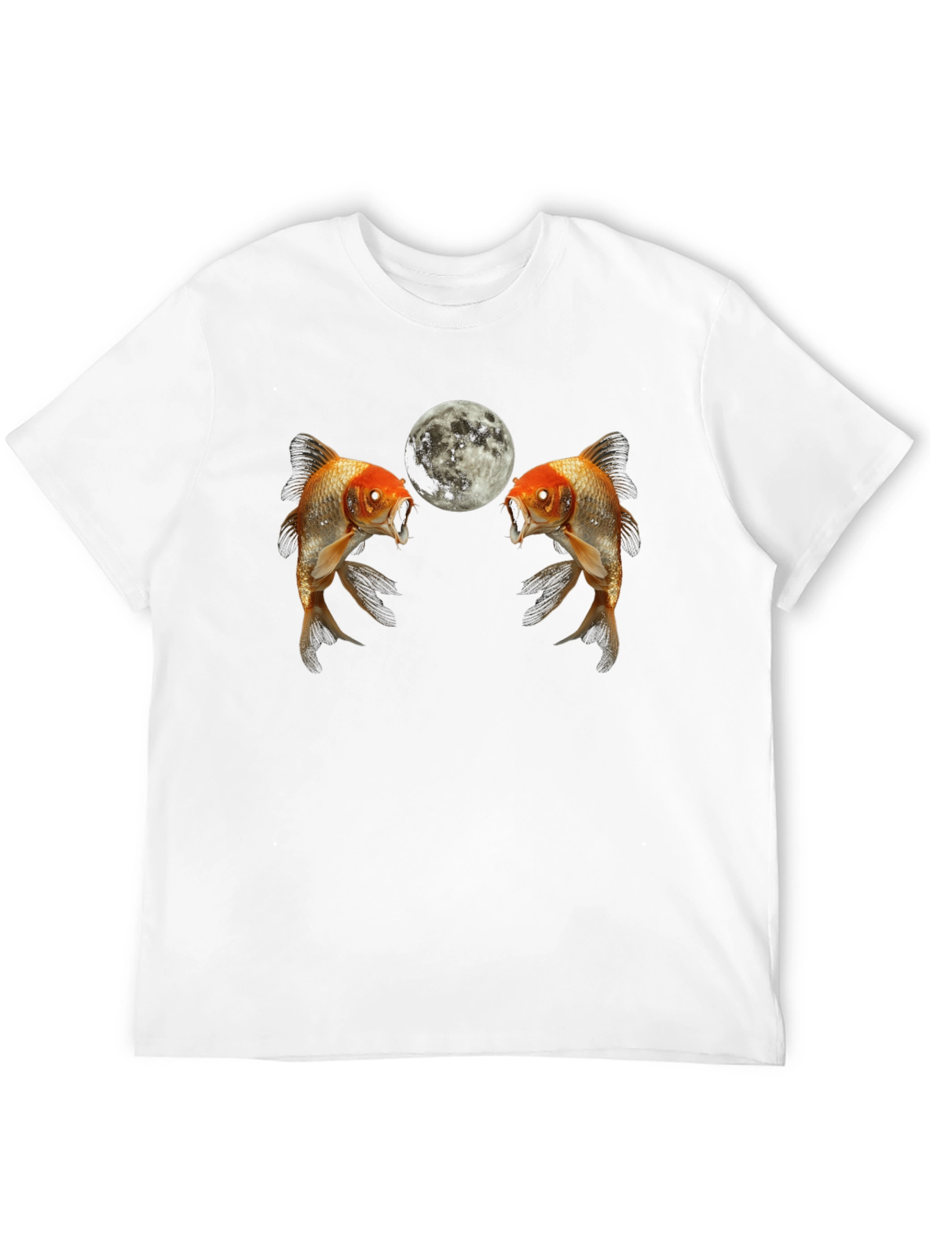 Koi Fish and Moon Graphic T-Shirt