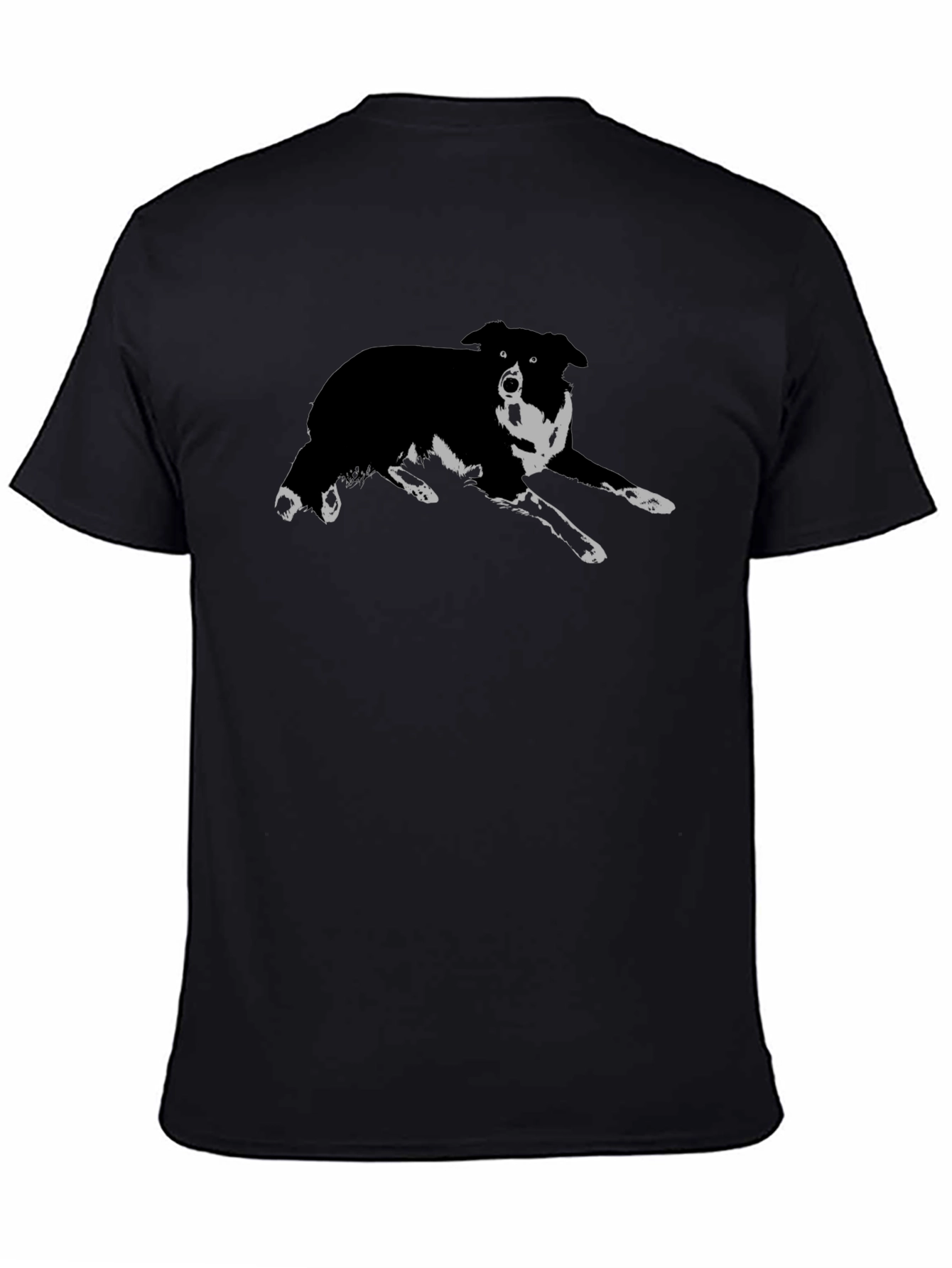 Black Dog Graphic T-Shirt - Collie Design