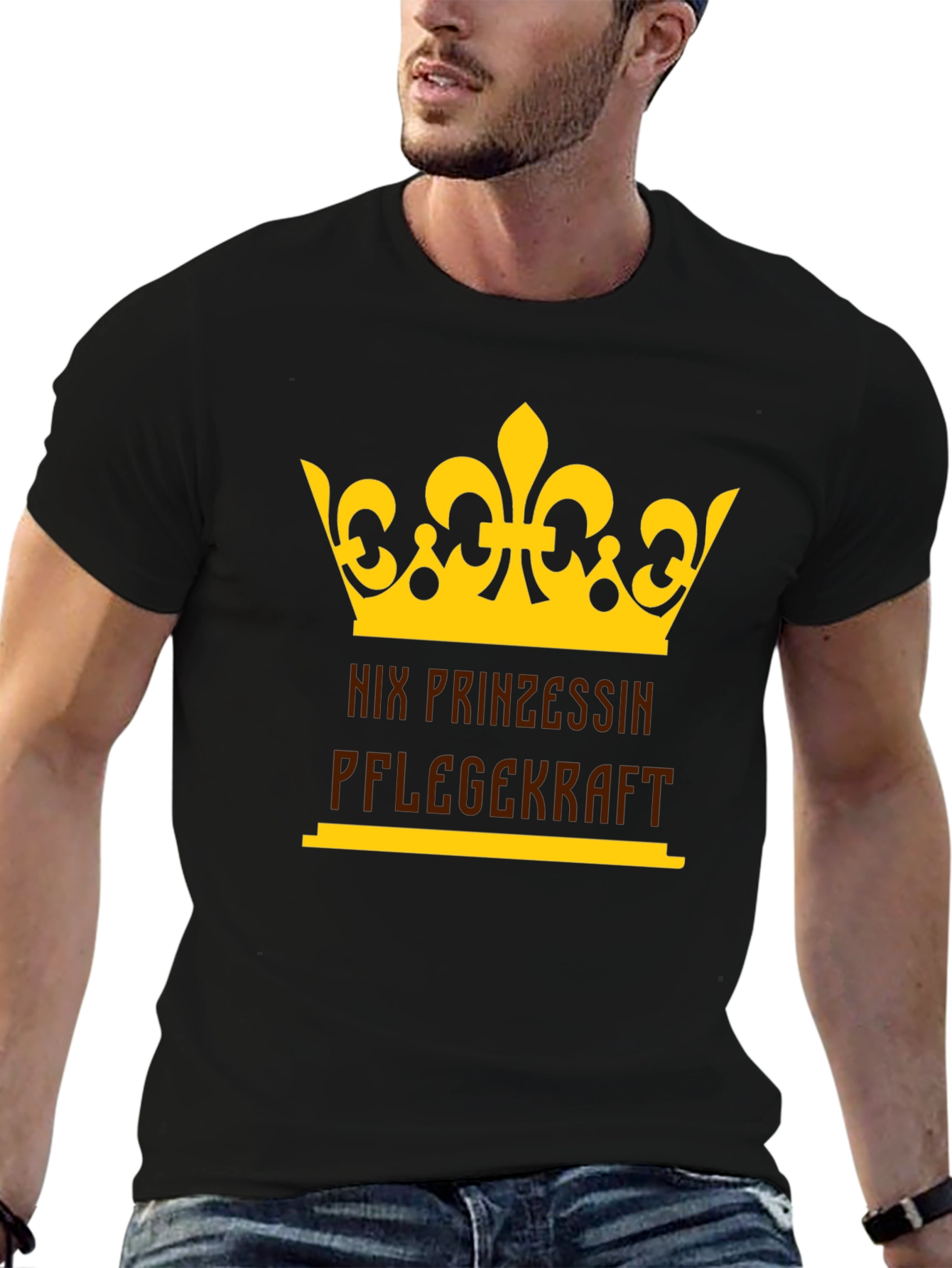 Nix Prinzessin Pflegekraft Black Graphic Tee