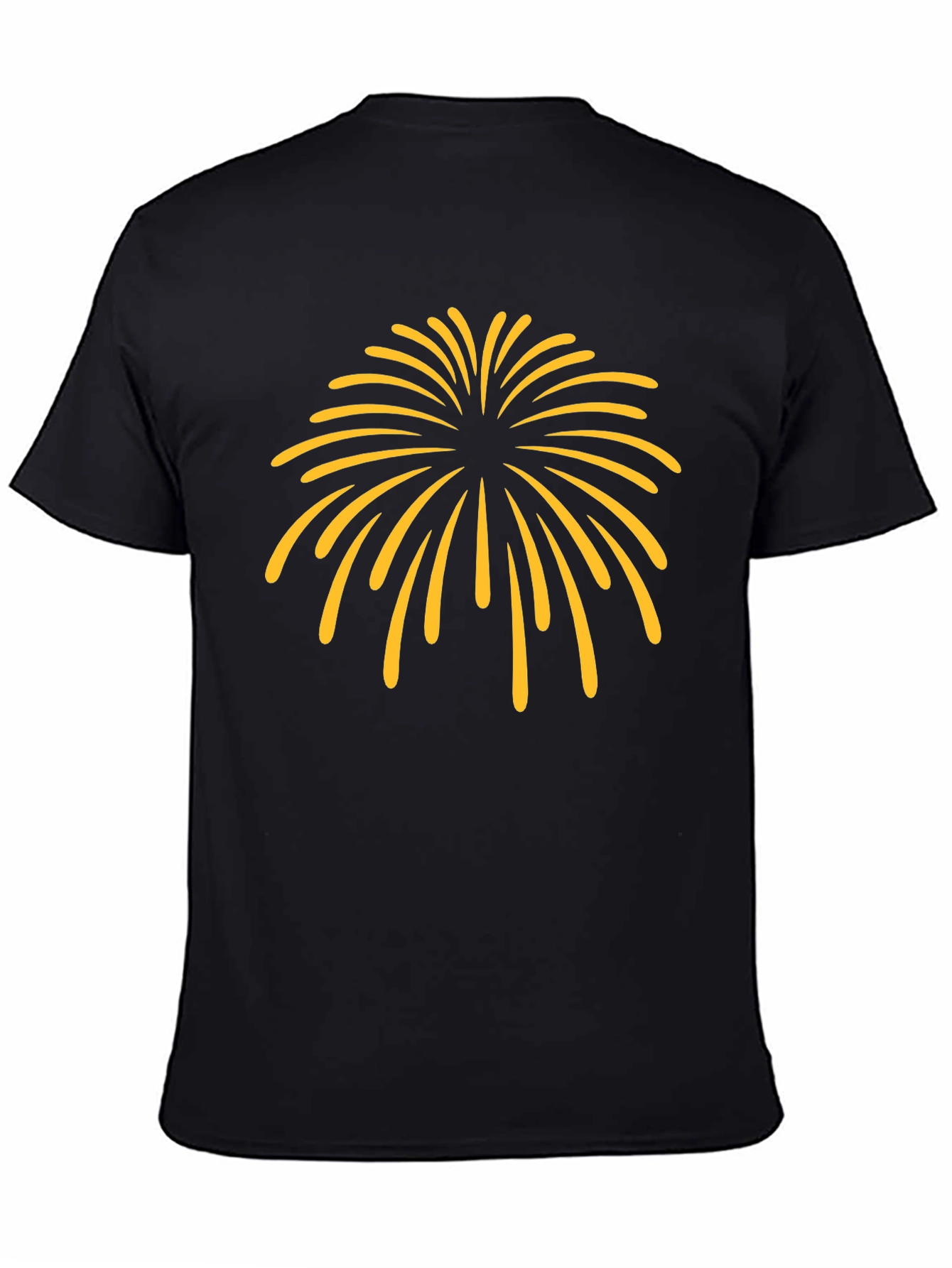 Black T-Shirt with Firework Design