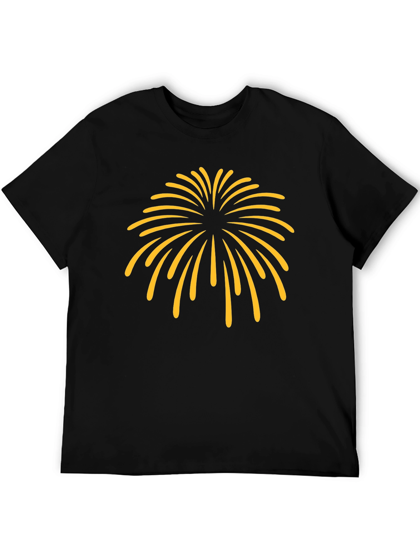 Black T-Shirt with Firework Design