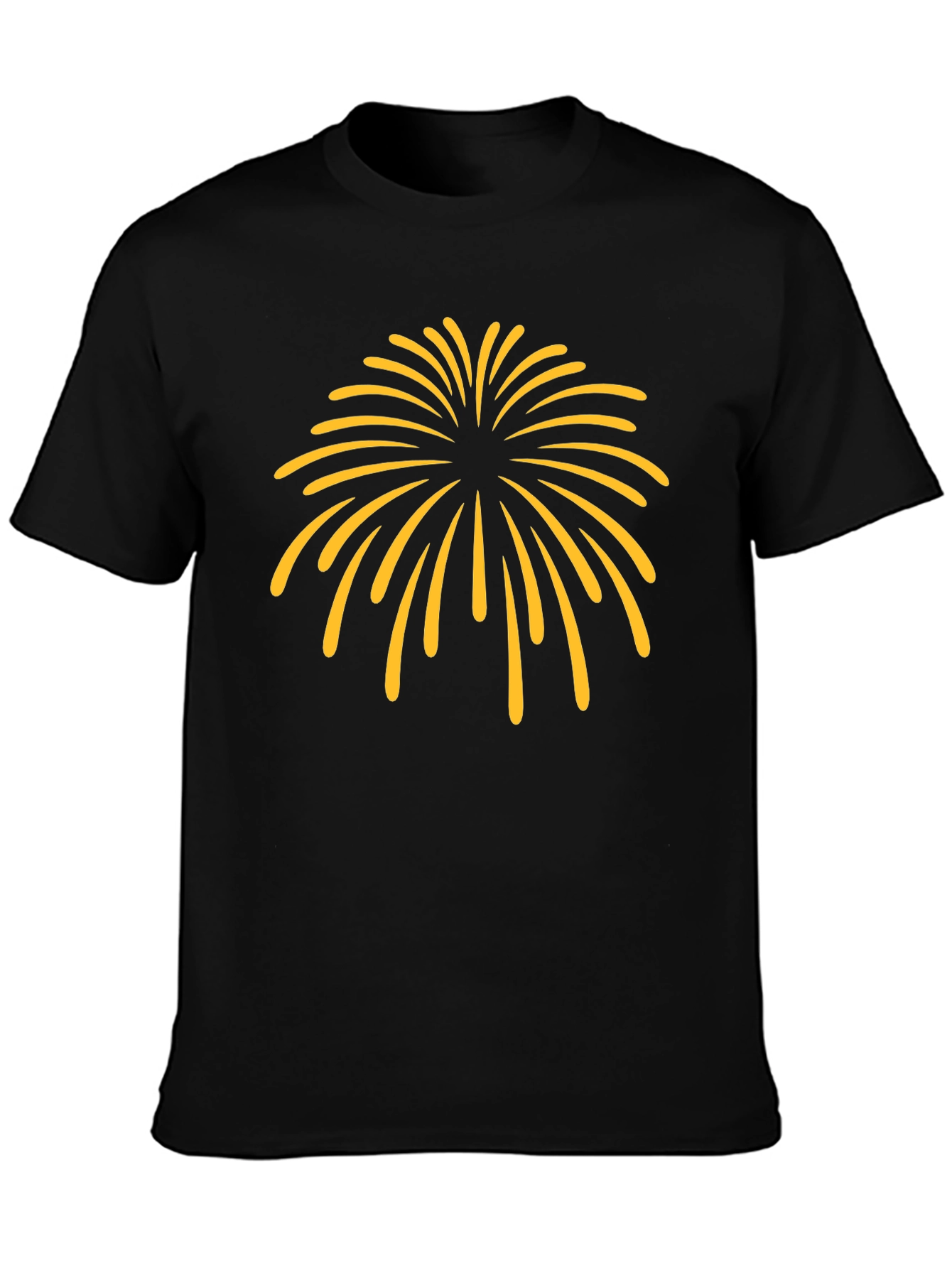 Black T-Shirt with Firework Design