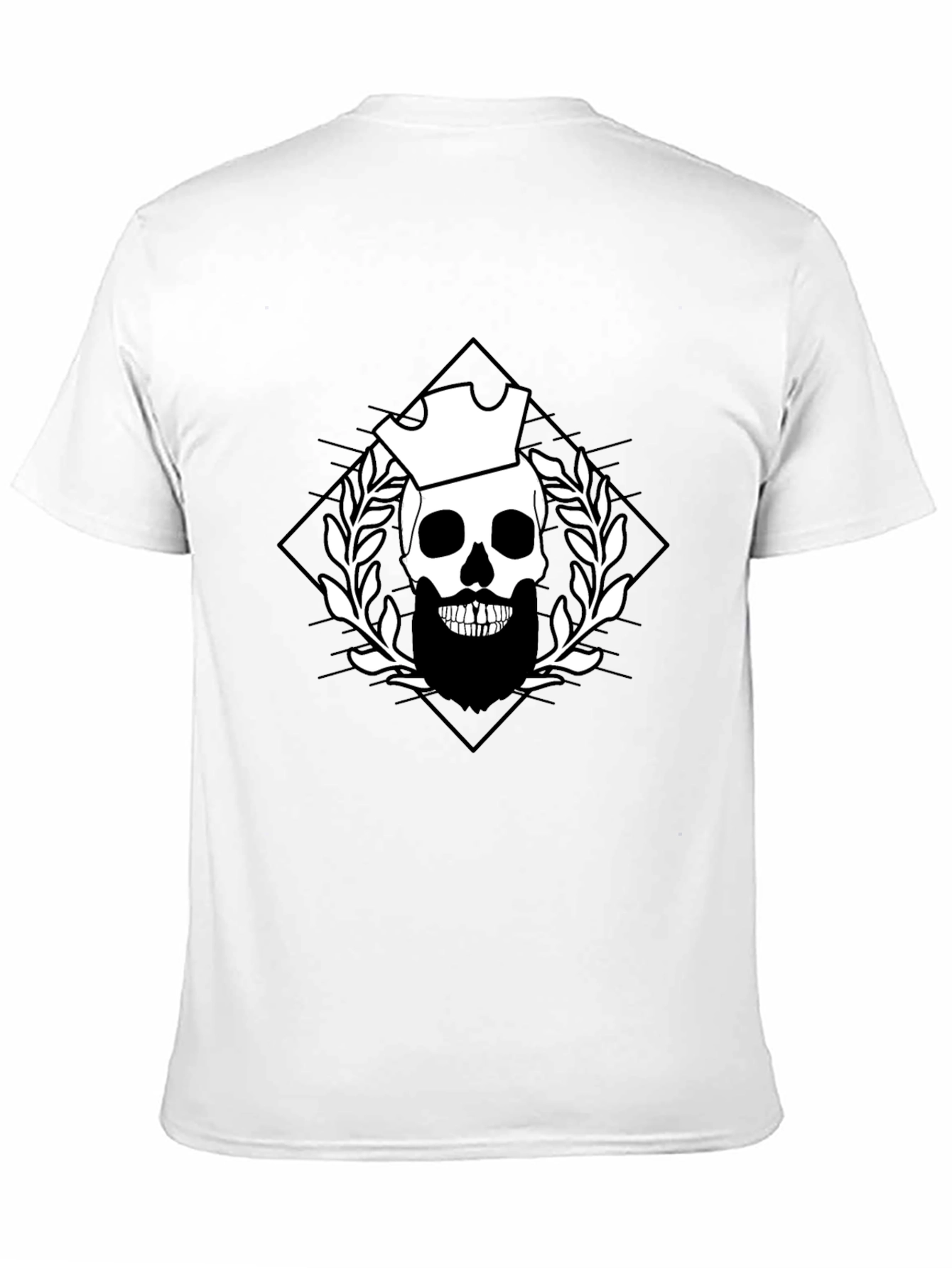 Skull & Crown Graphic Tee - Black Cotton