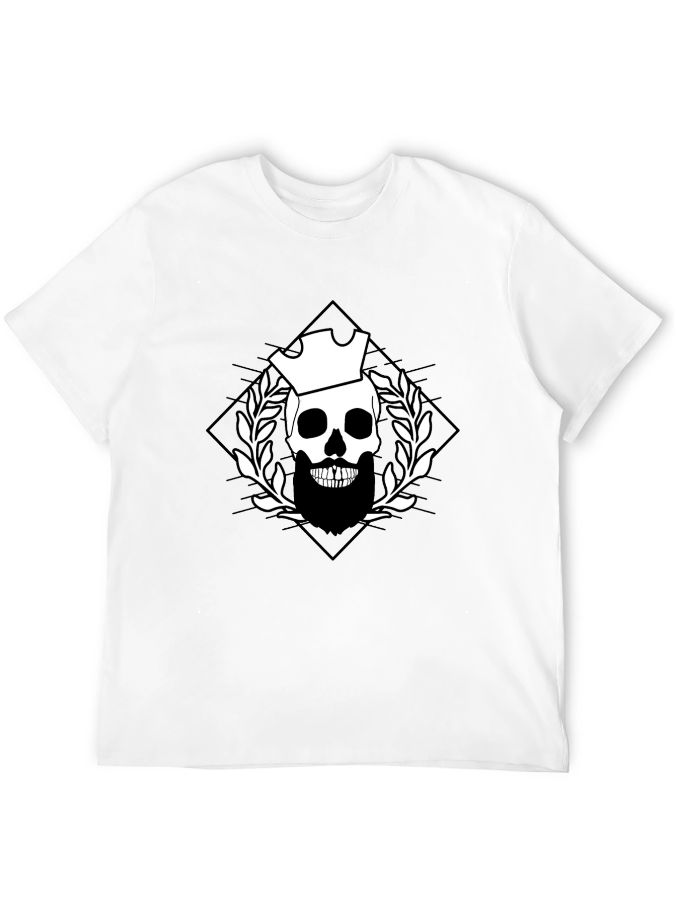 Skull & Crown Graphic Tee - Black Cotton