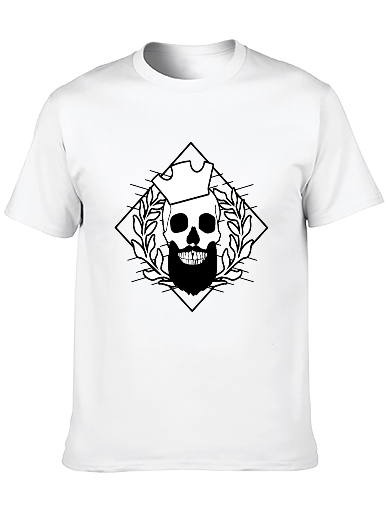 Skull & Crown Graphic Tee - Black Cotton