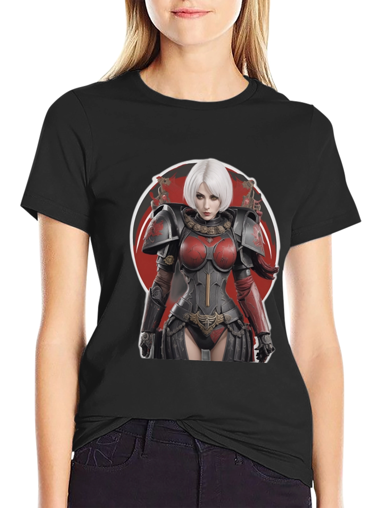 Warrior Woman Graphic Tee - Bold Black T-Shirt