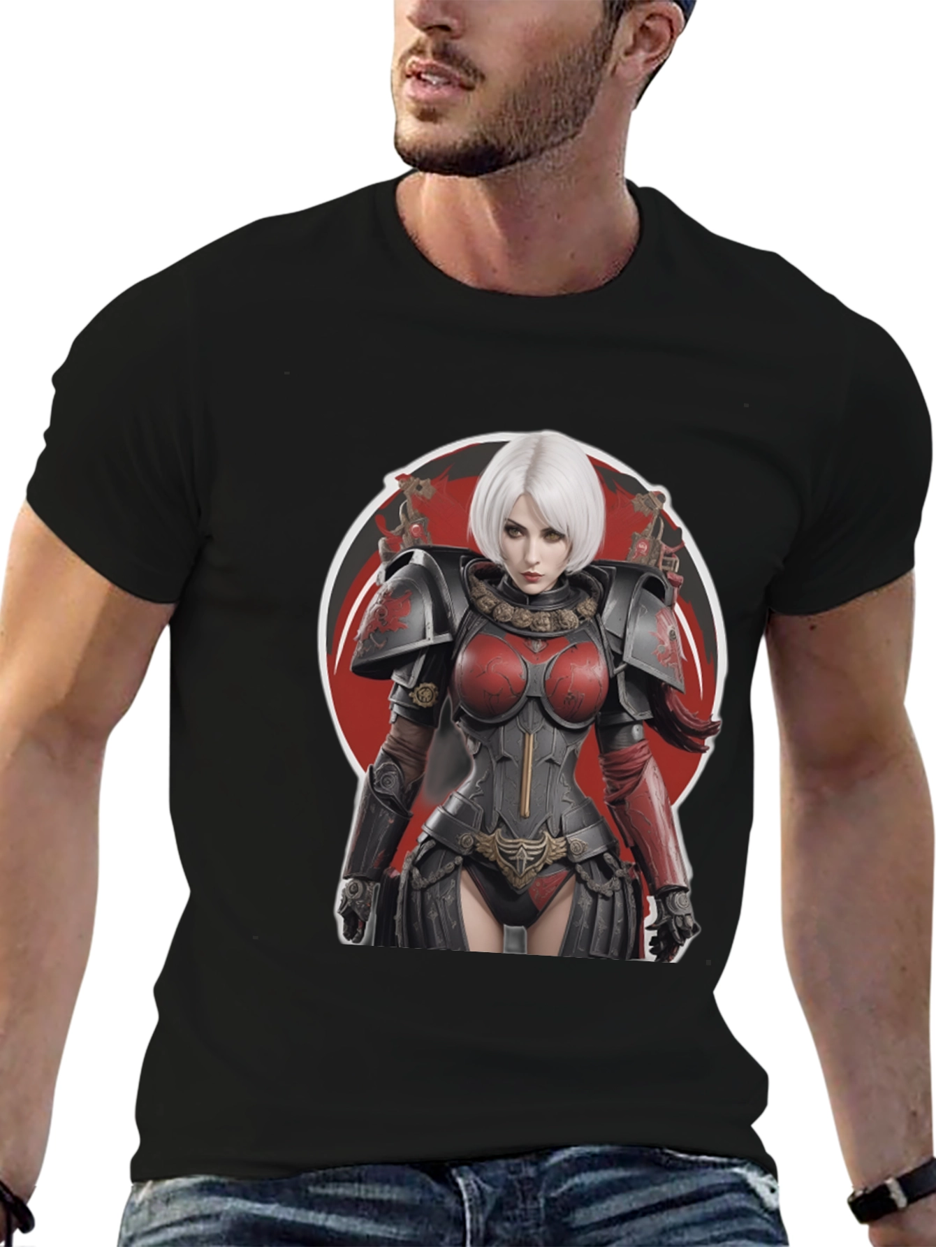 Warrior Woman Graphic Tee - Bold Black T-Shirt