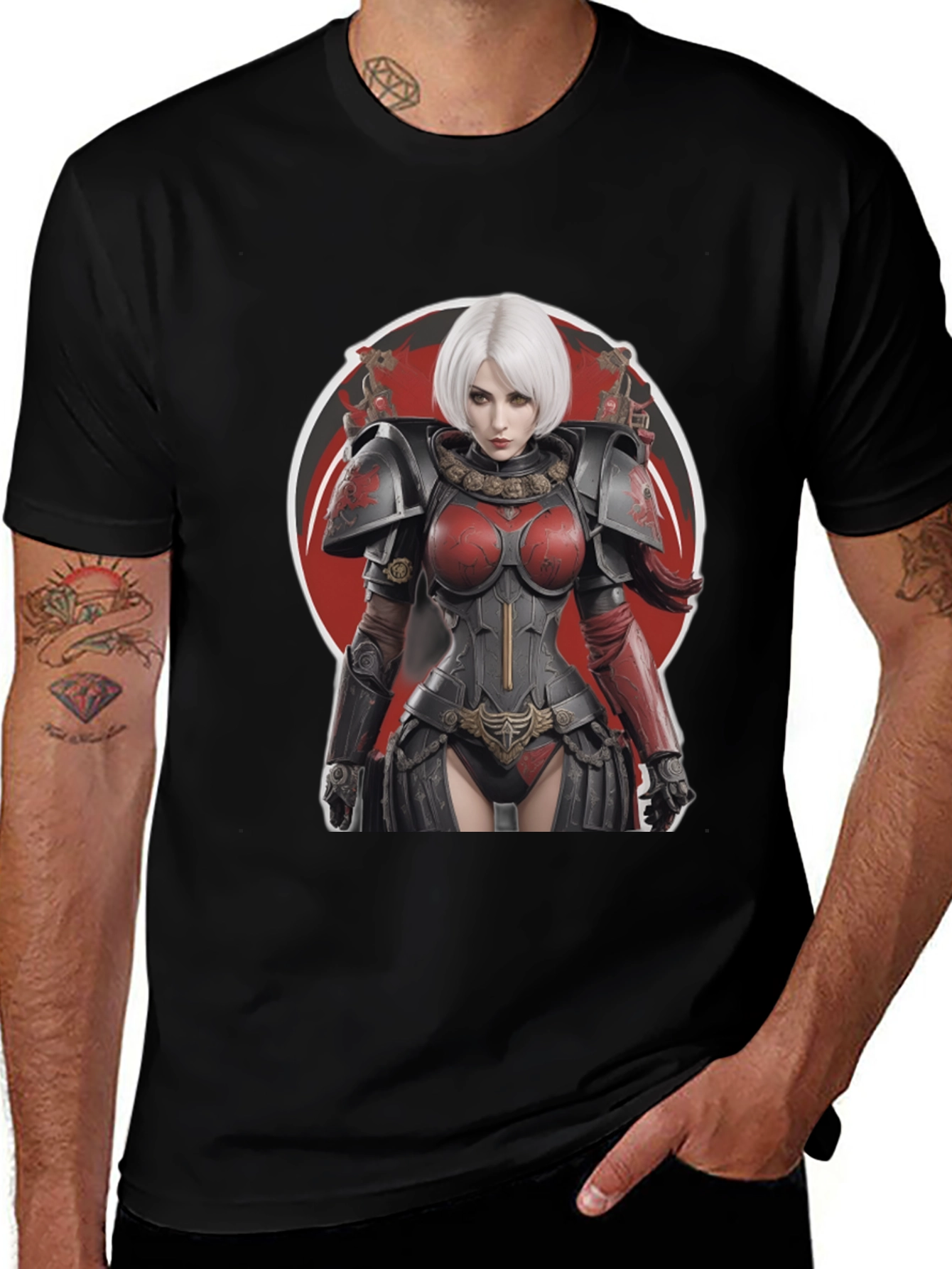 Warrior Woman Graphic Tee - Bold Black T-Shirt
