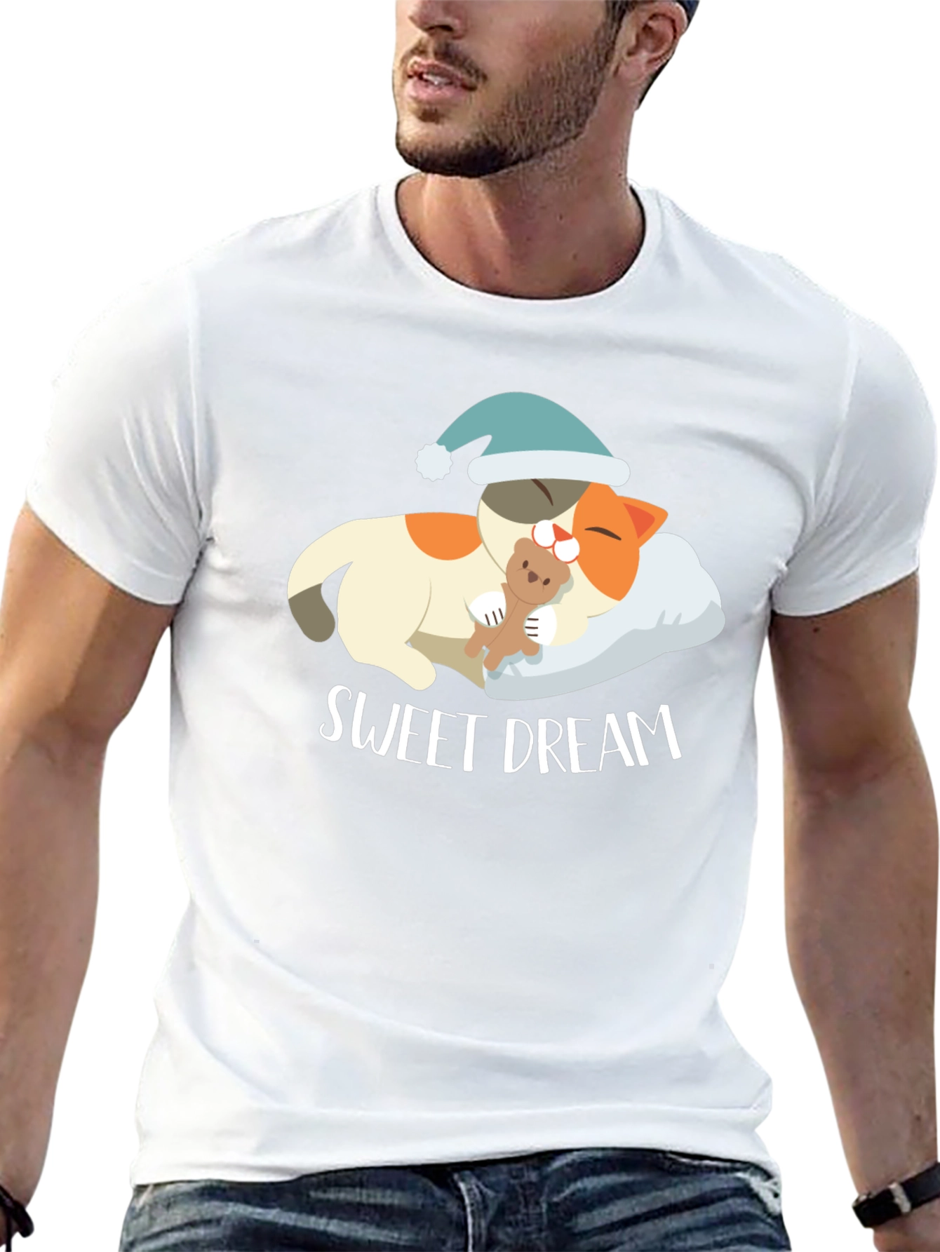Sweet Dream Cat T-Shirt | Sleepy Animal Tee