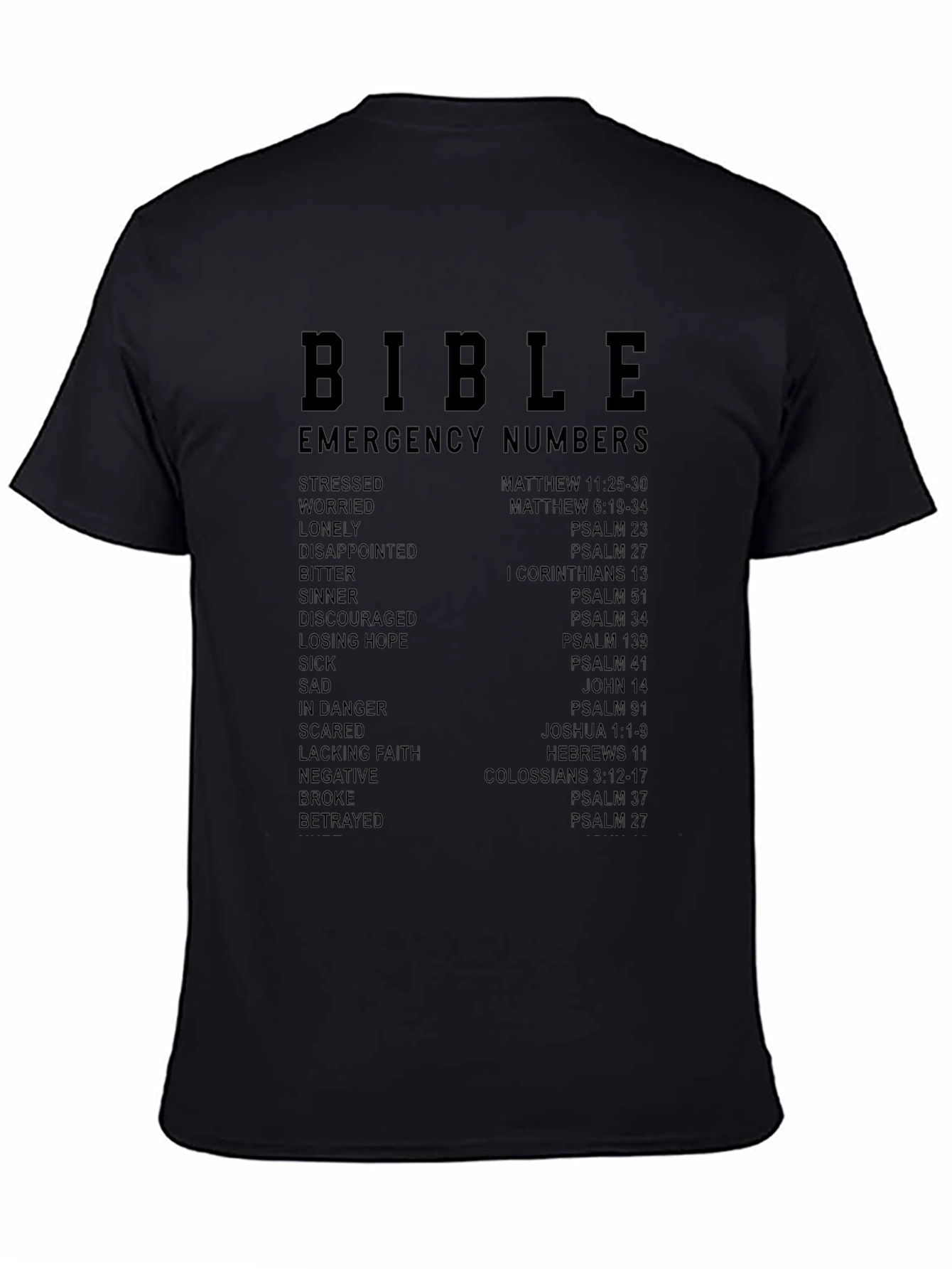Bible Emergency Numbers T-Shirt