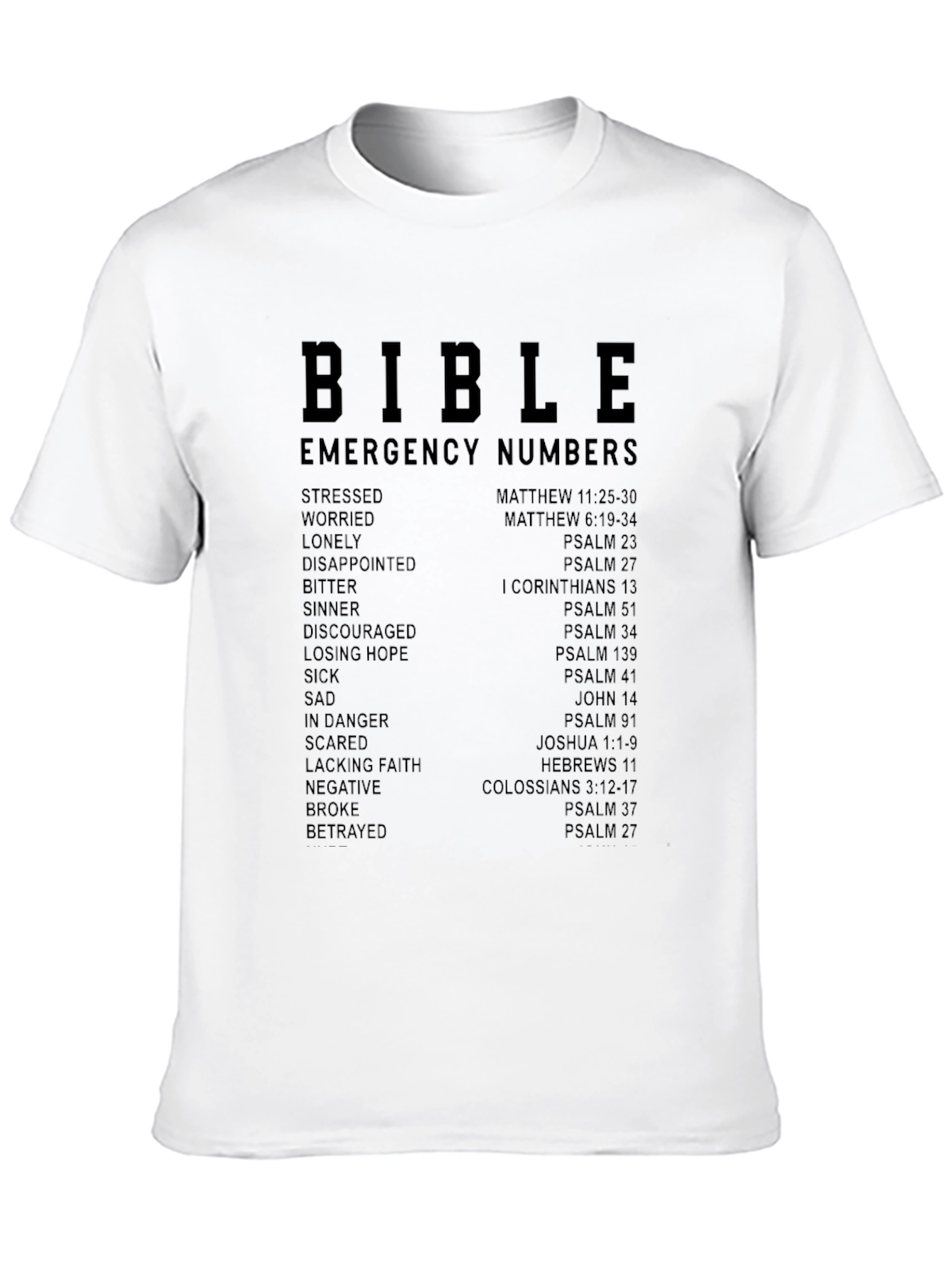 Bible Emergency Numbers T-Shirt