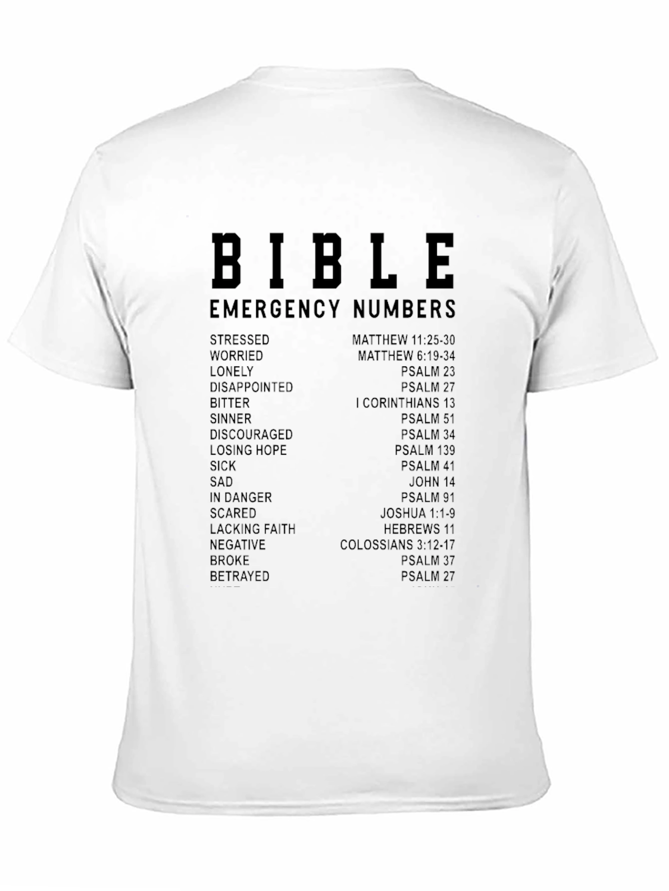 Bible Emergency Numbers T-Shirt