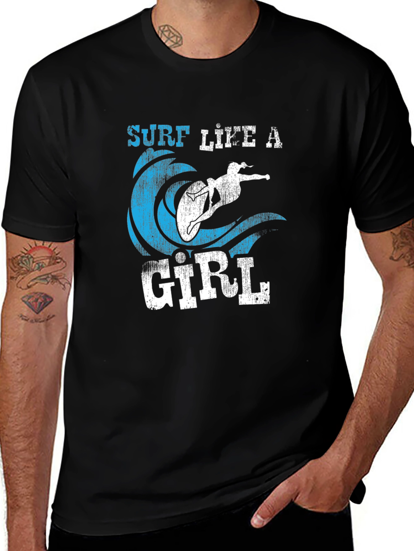 Surf Like A Girl Graphic Tee - Surfer T-Shirt