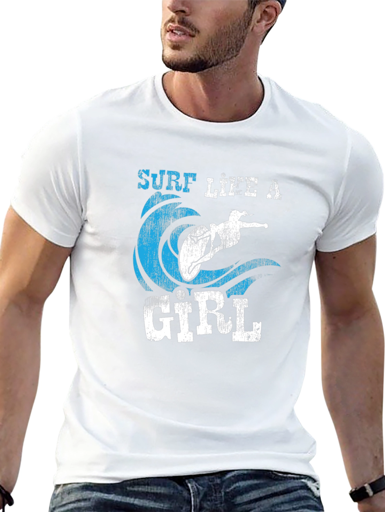 Surf Like A Girl Graphic Tee - Surfer T-Shirt