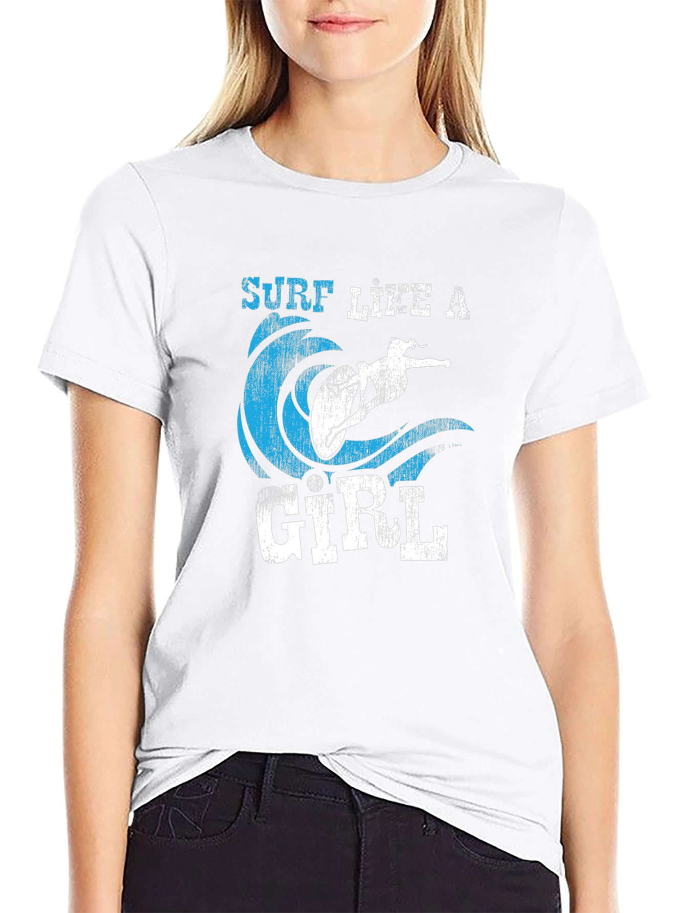 Surf Like A Girl Graphic Tee - Surfer T-Shirt