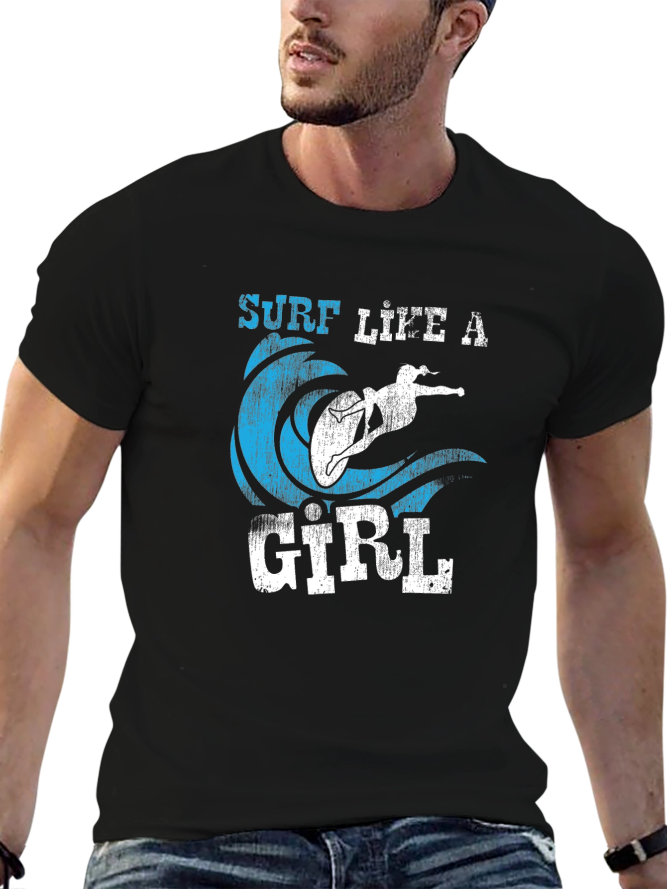 Surf Like A Girl Graphic Tee - Surfer T-Shirt