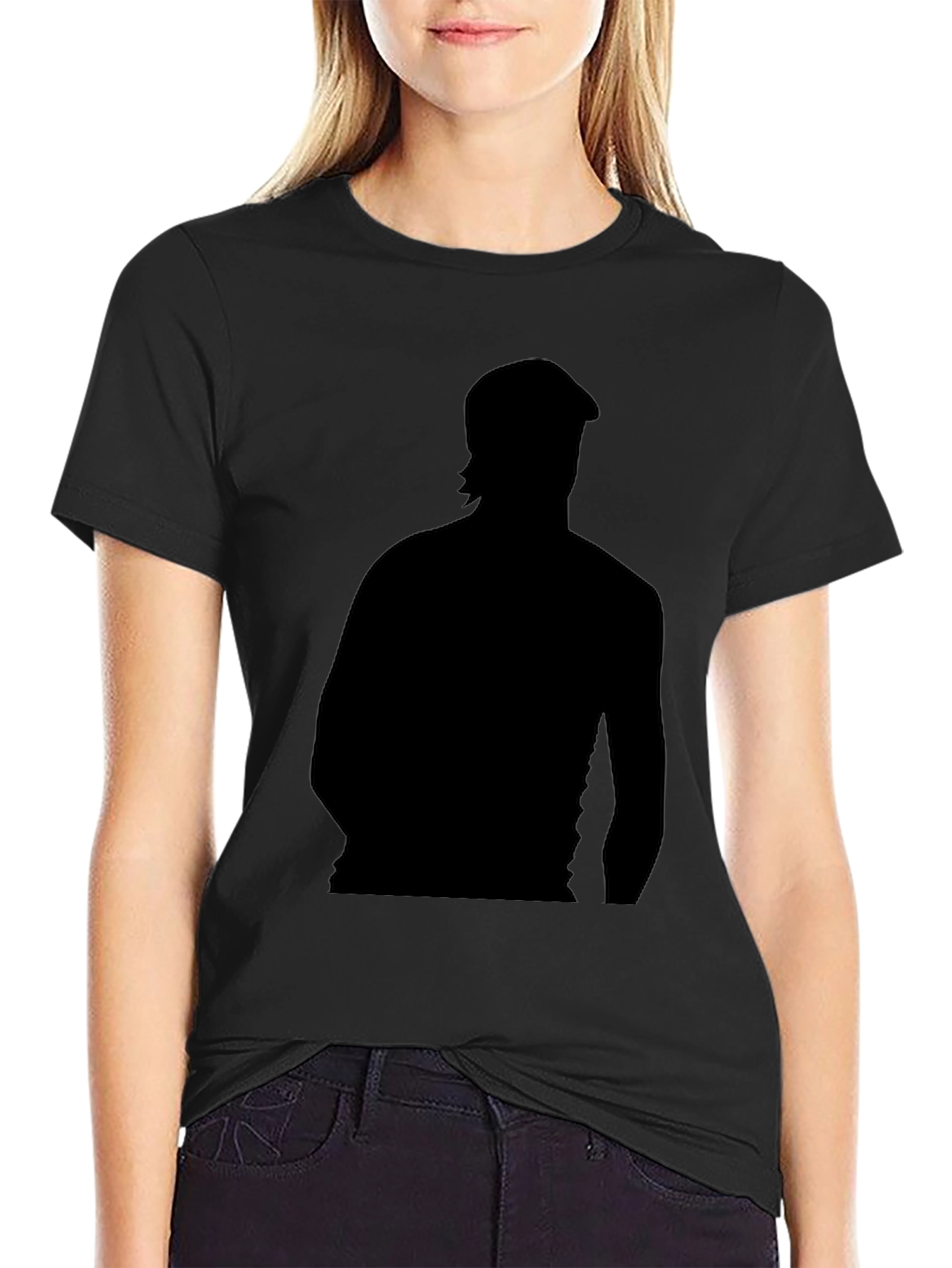Silhouette Graphic Print Black T-Shirt