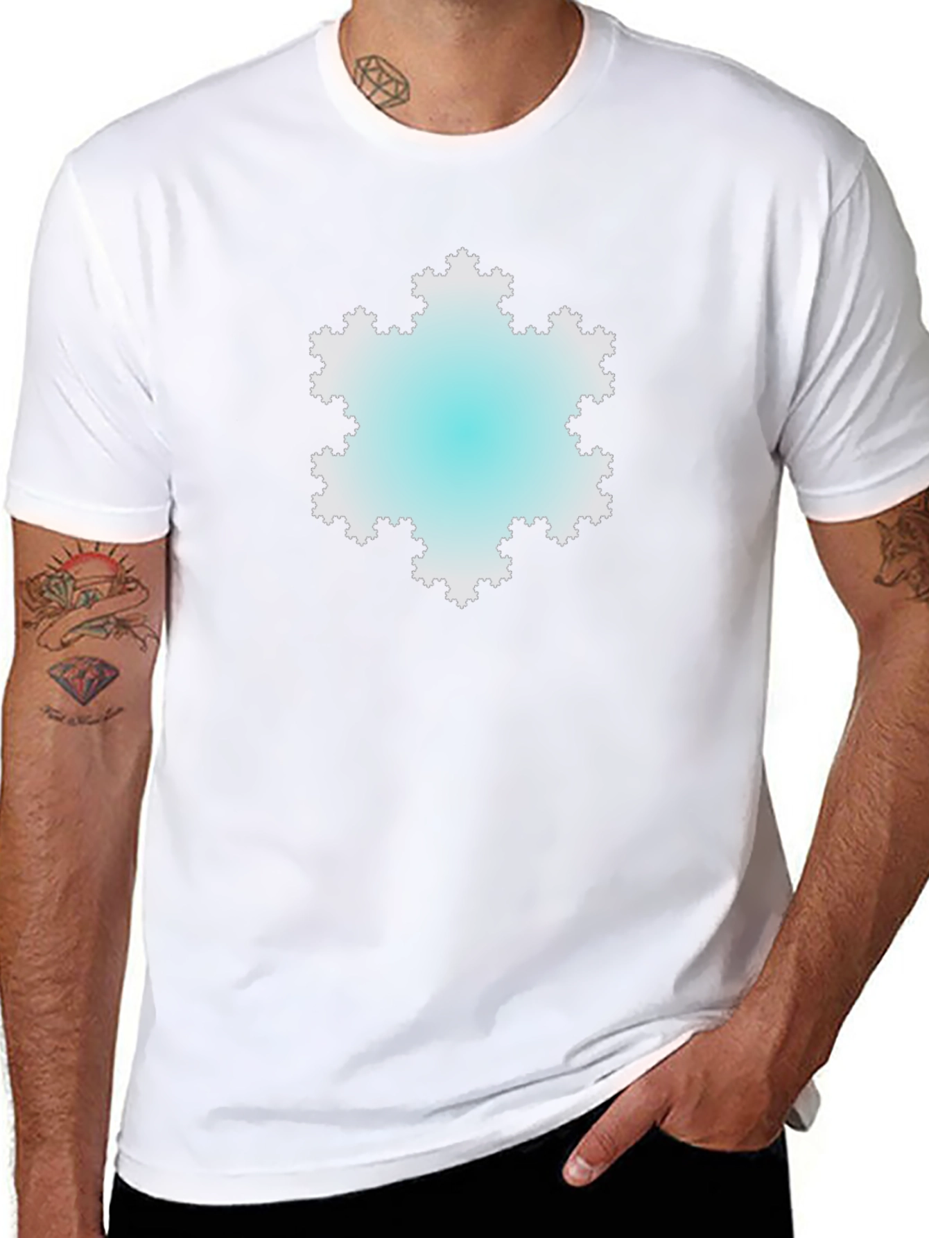 Fractal Snowflake Graphic Tee - Cool & Unique