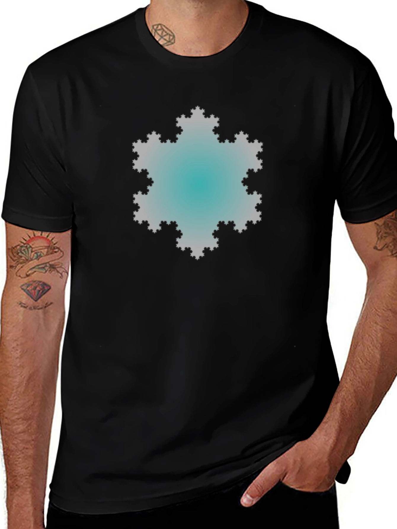 Fractal Snowflake Graphic Tee - Cool & Unique