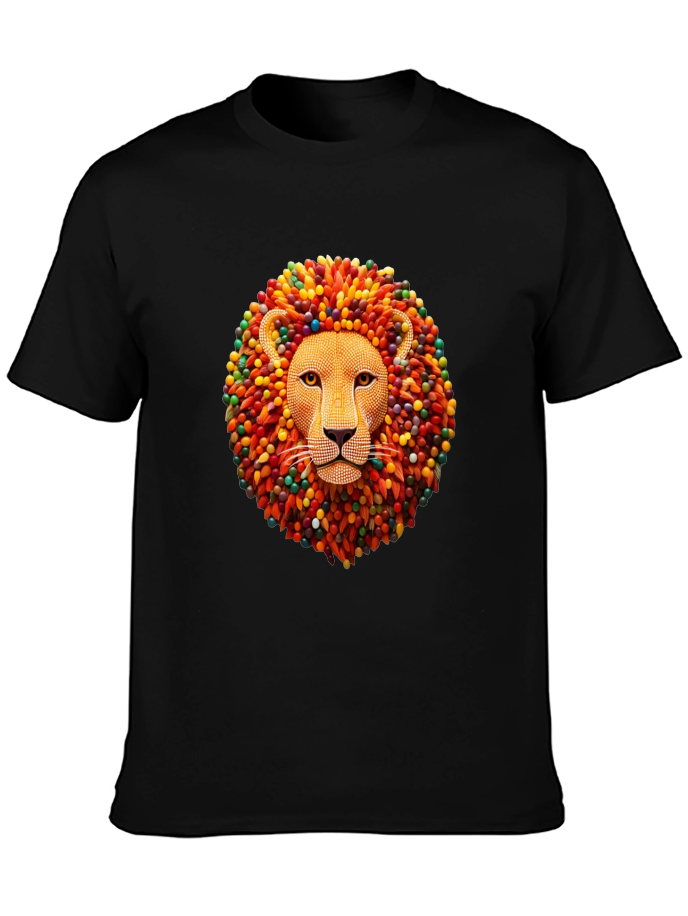 Lion Head Graphic Black T-Shirt