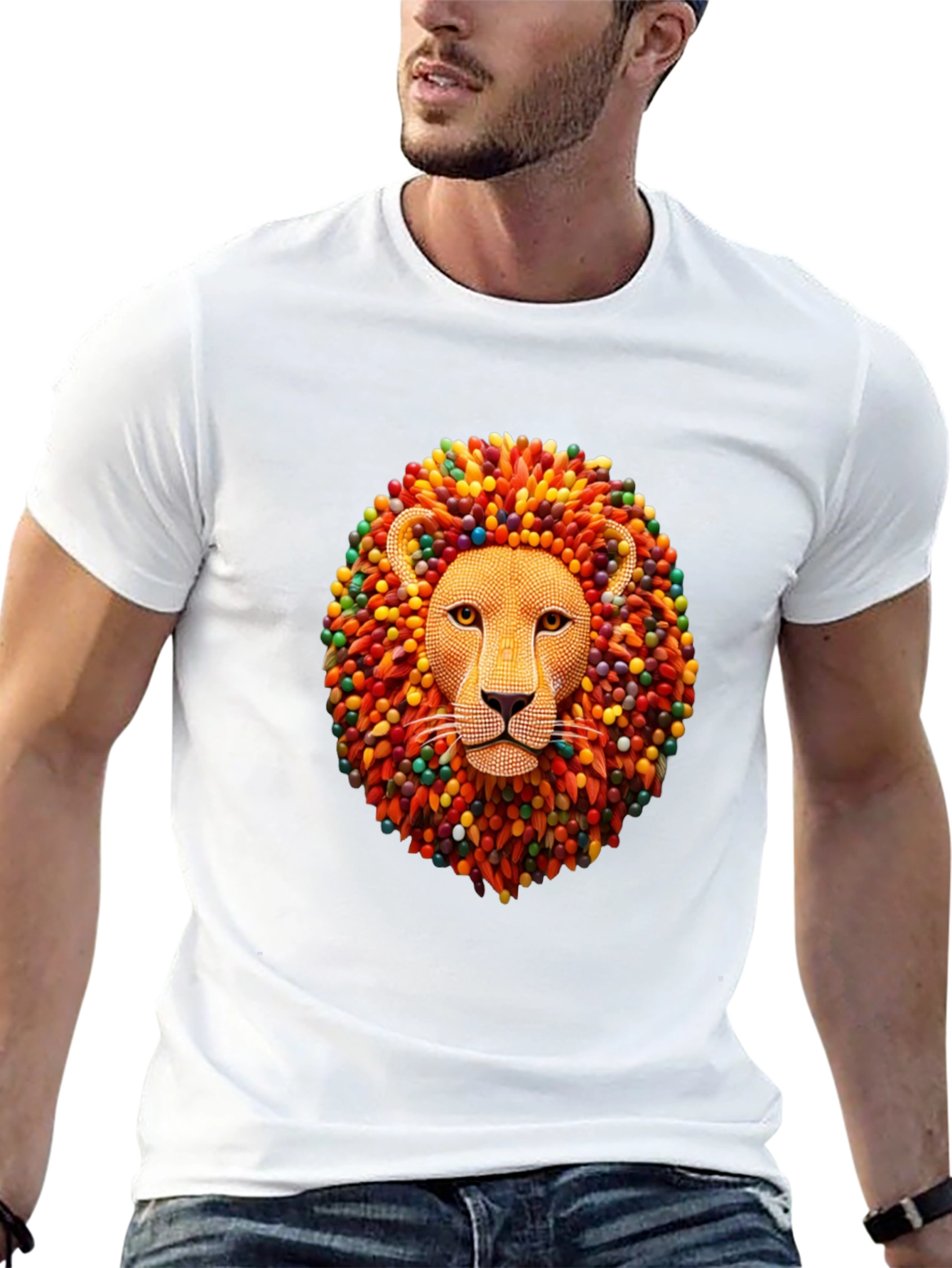 Lion Head Graphic Black T-Shirt