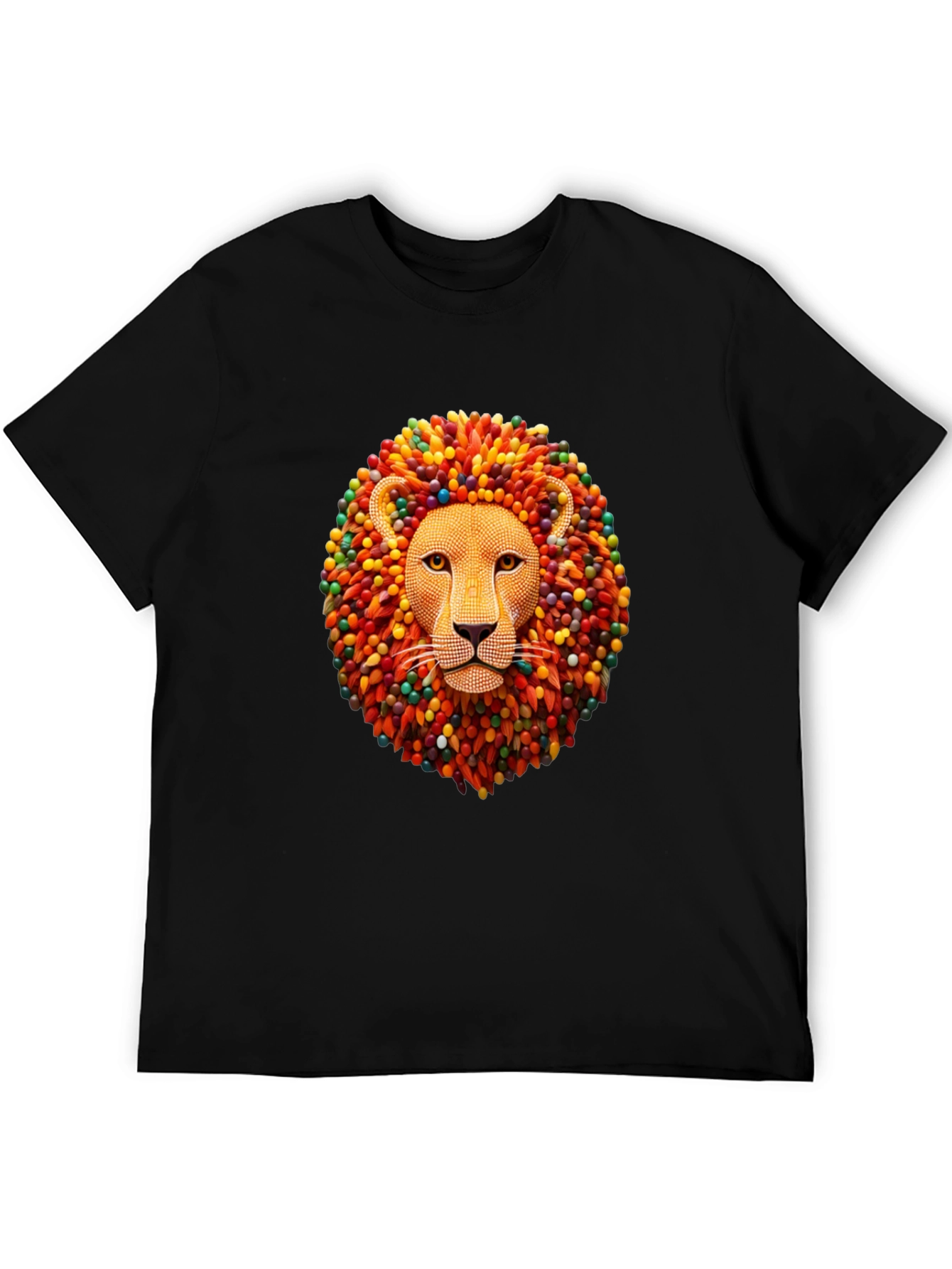 Lion Head Graphic Black T-Shirt