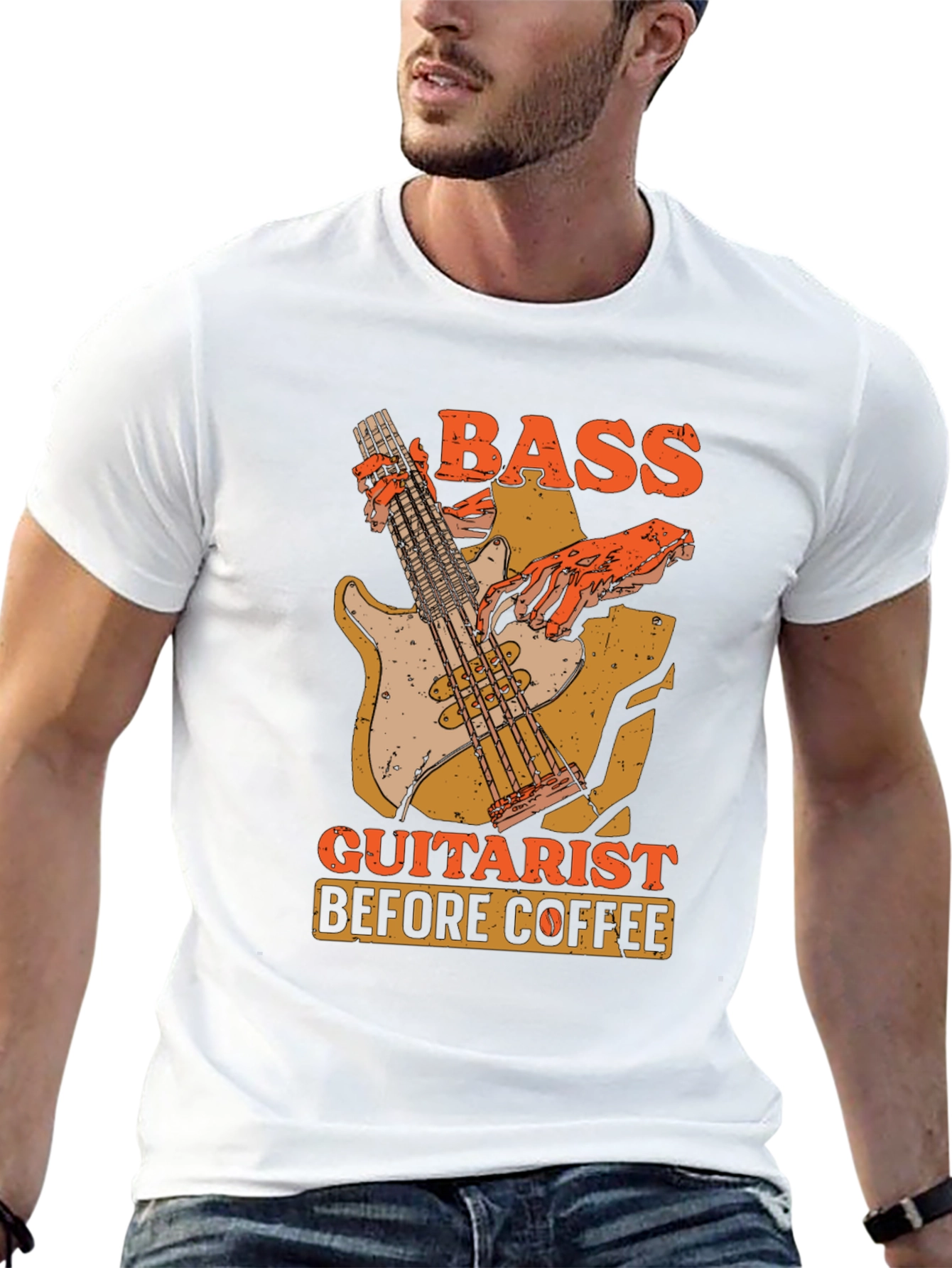 Bass Guitarist Before Coffee Graphic Tee