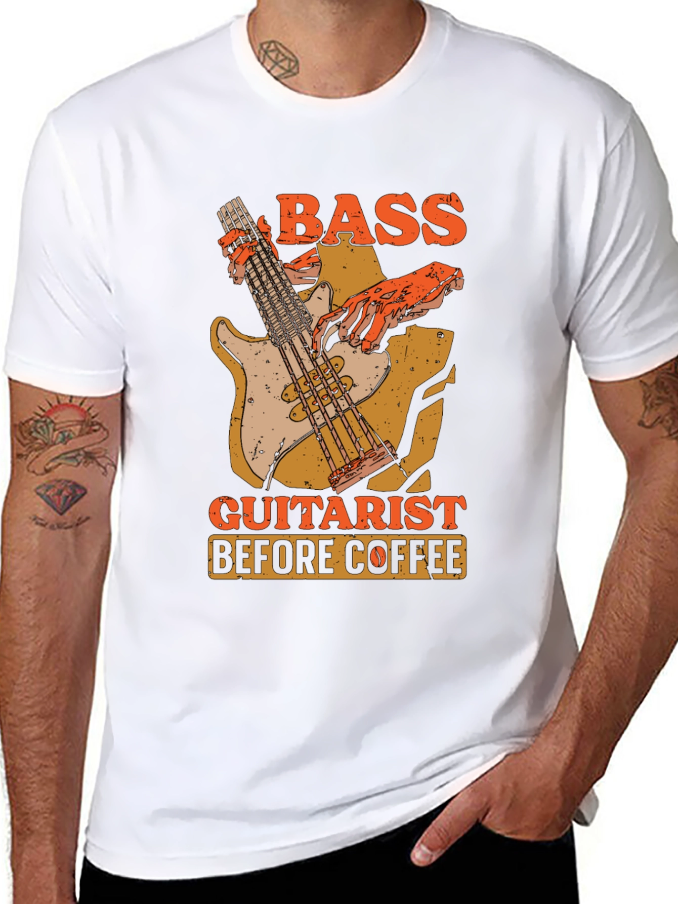 Bass Guitarist Before Coffee Graphic Tee