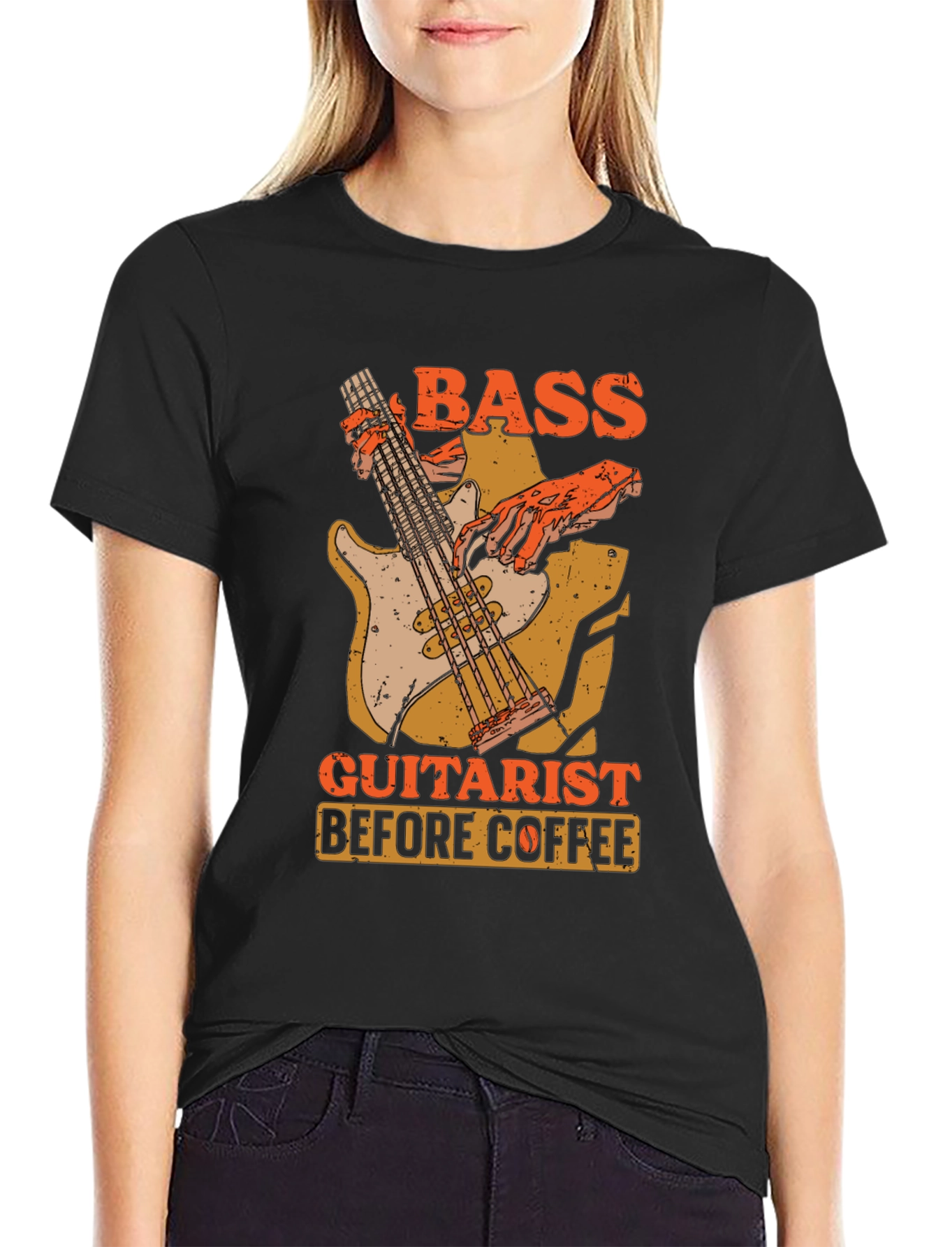 Bass Guitarist Before Coffee Graphic Tee