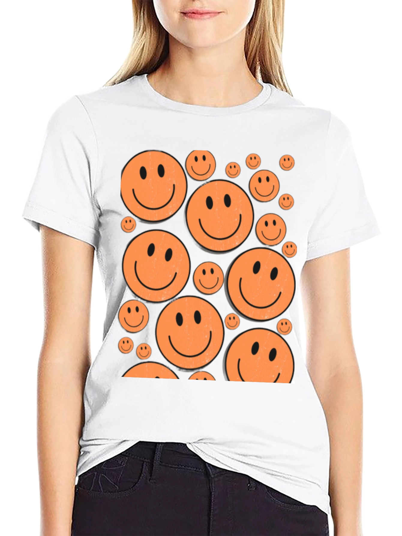 Smiley Face Graphic Tee - Retro Happy Vibes