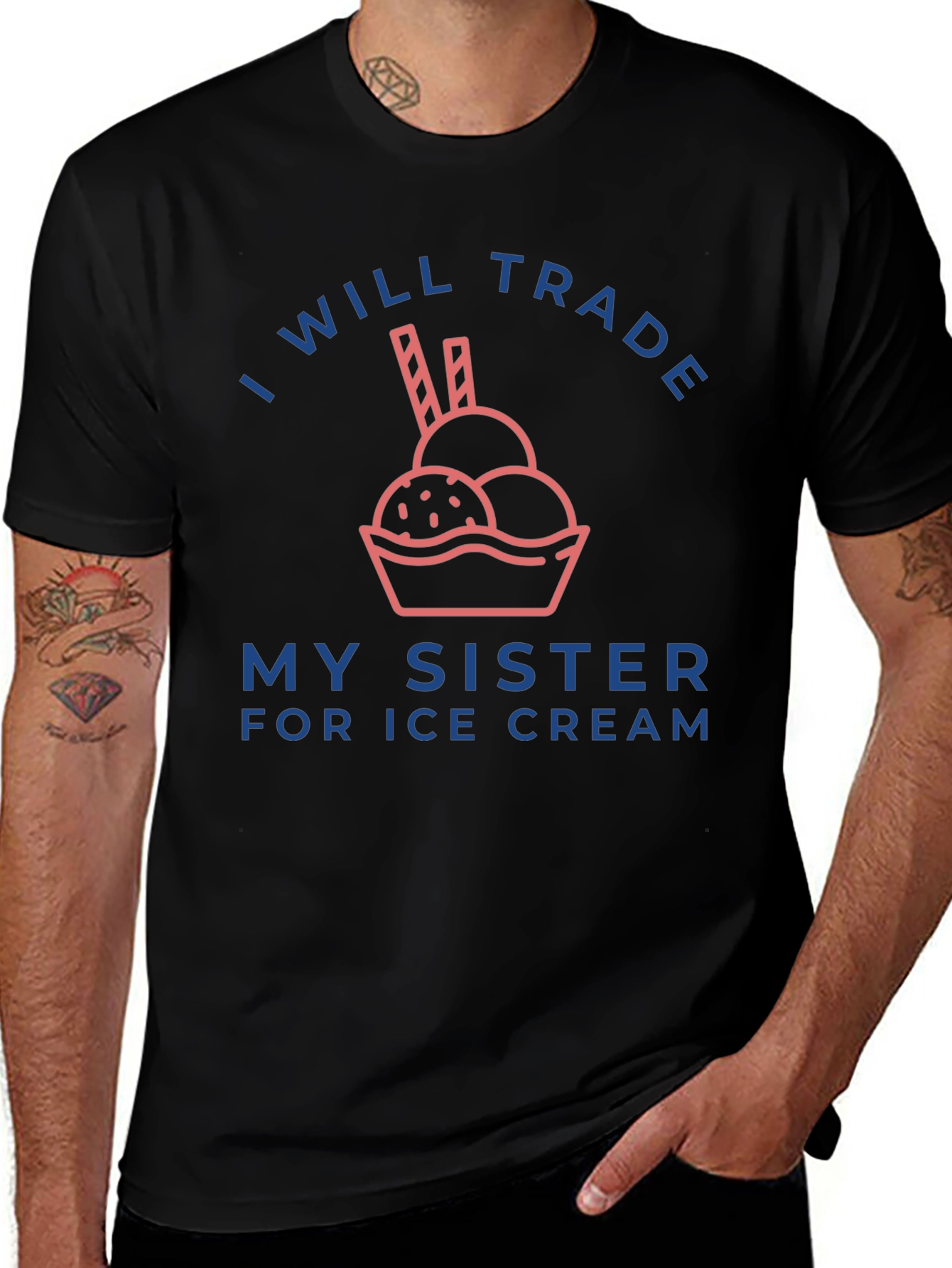 Funny Sister Trade Ice Cream Graphic T-Shirt