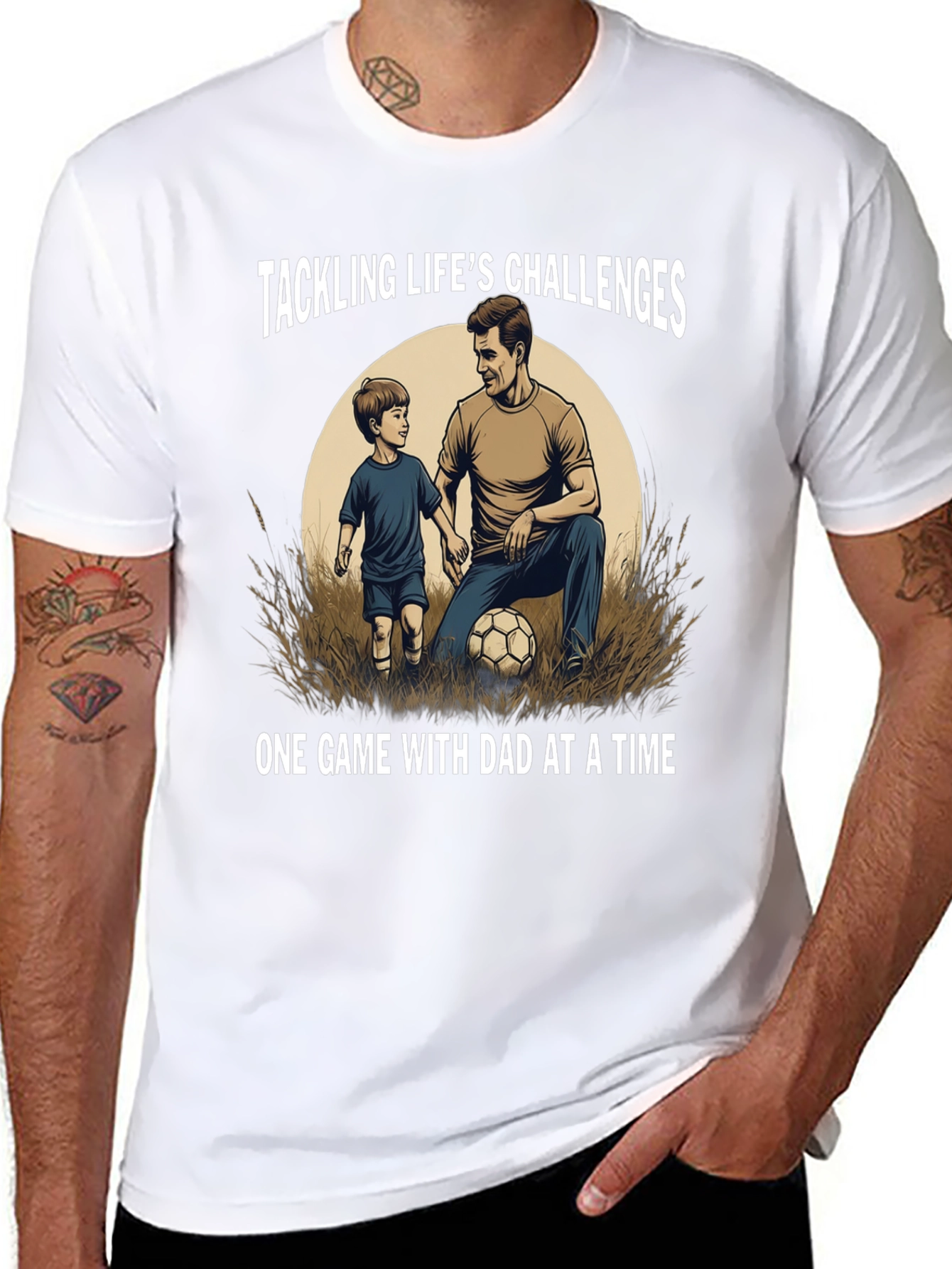 Tackling Lifes Challenges Dad & Son T-Shirt
