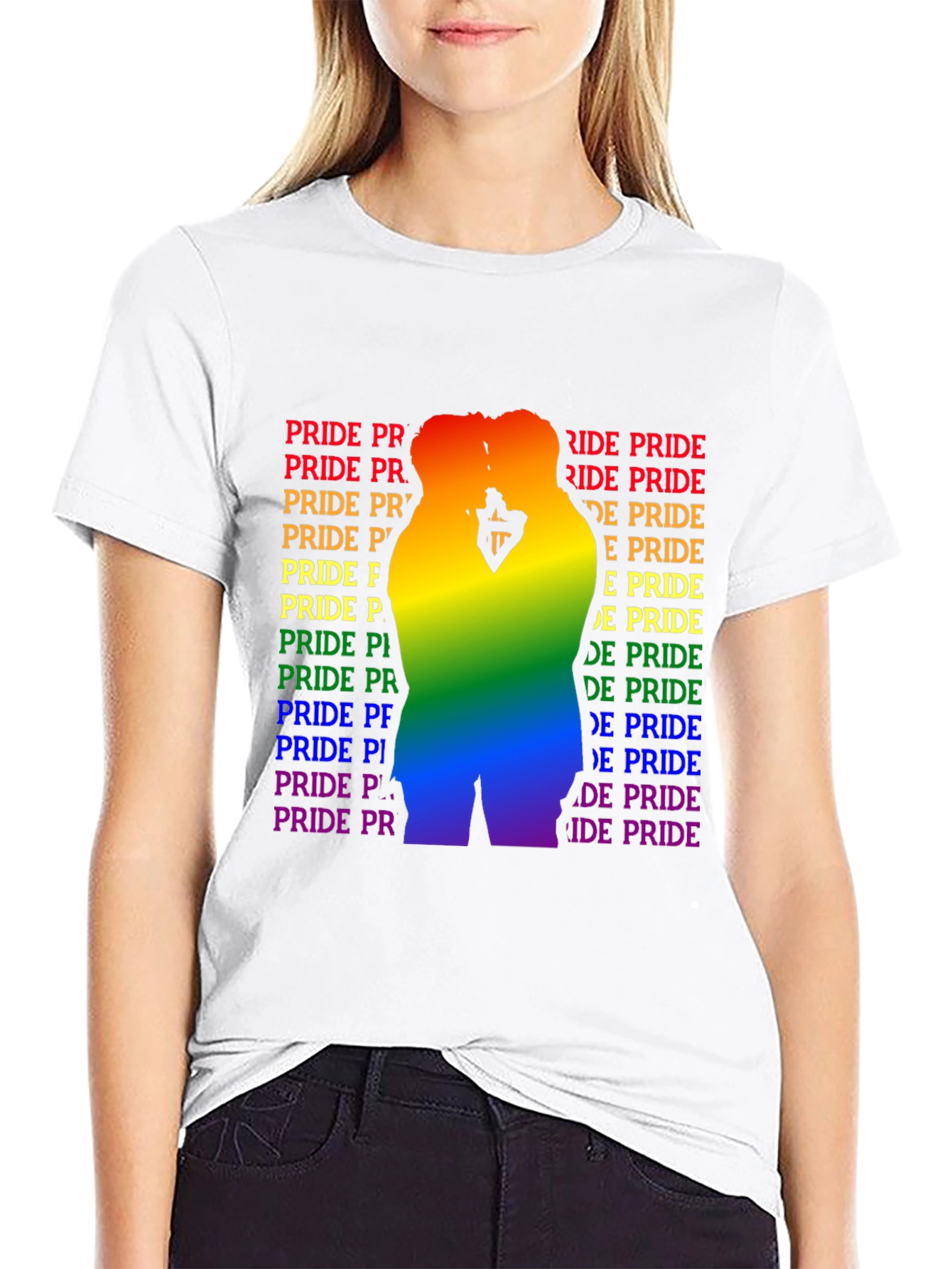 Pride Graphic Tee - Rainbow Silhouette