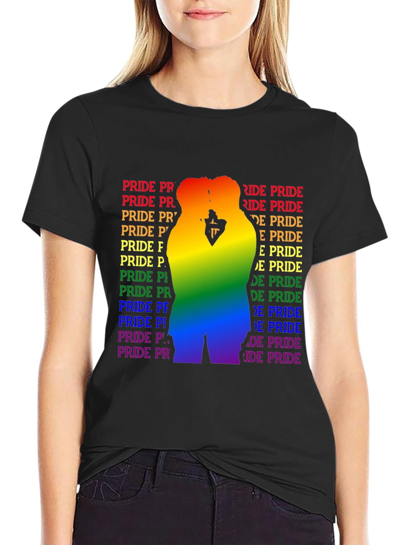 Pride Graphic Tee - Rainbow Silhouette