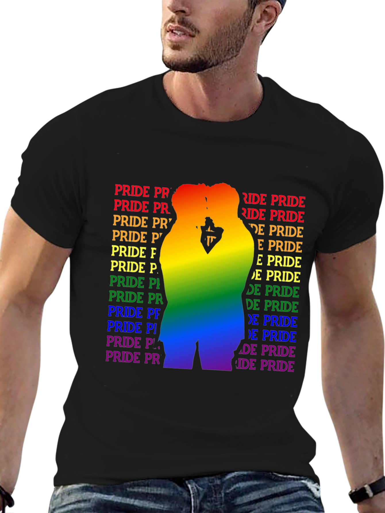 Pride Graphic Tee - Rainbow Silhouette