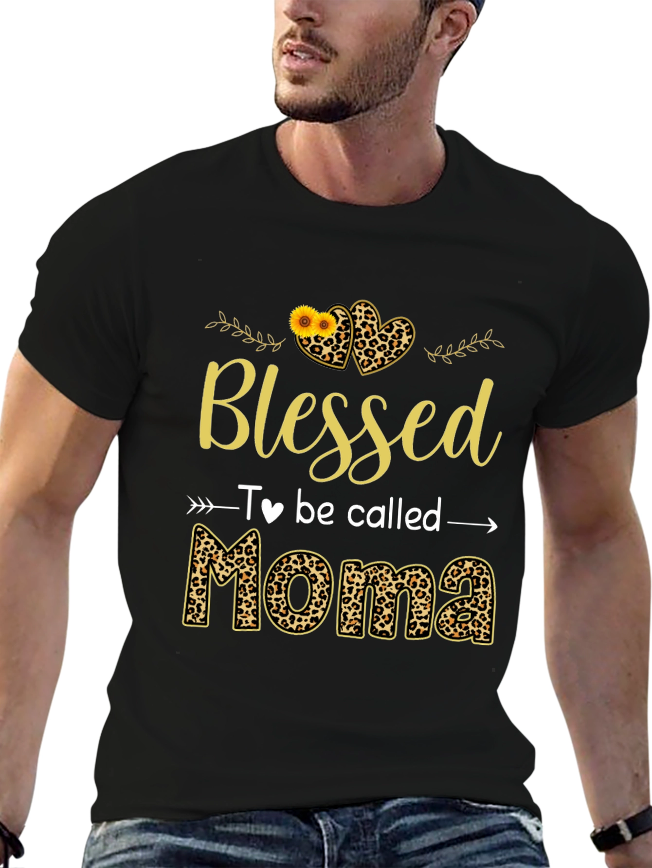 Blessed Moma Leopard Print Graphic T-Shirt