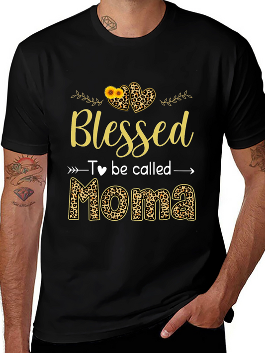 Blessed Moma Leopard Print Graphic T-Shirt